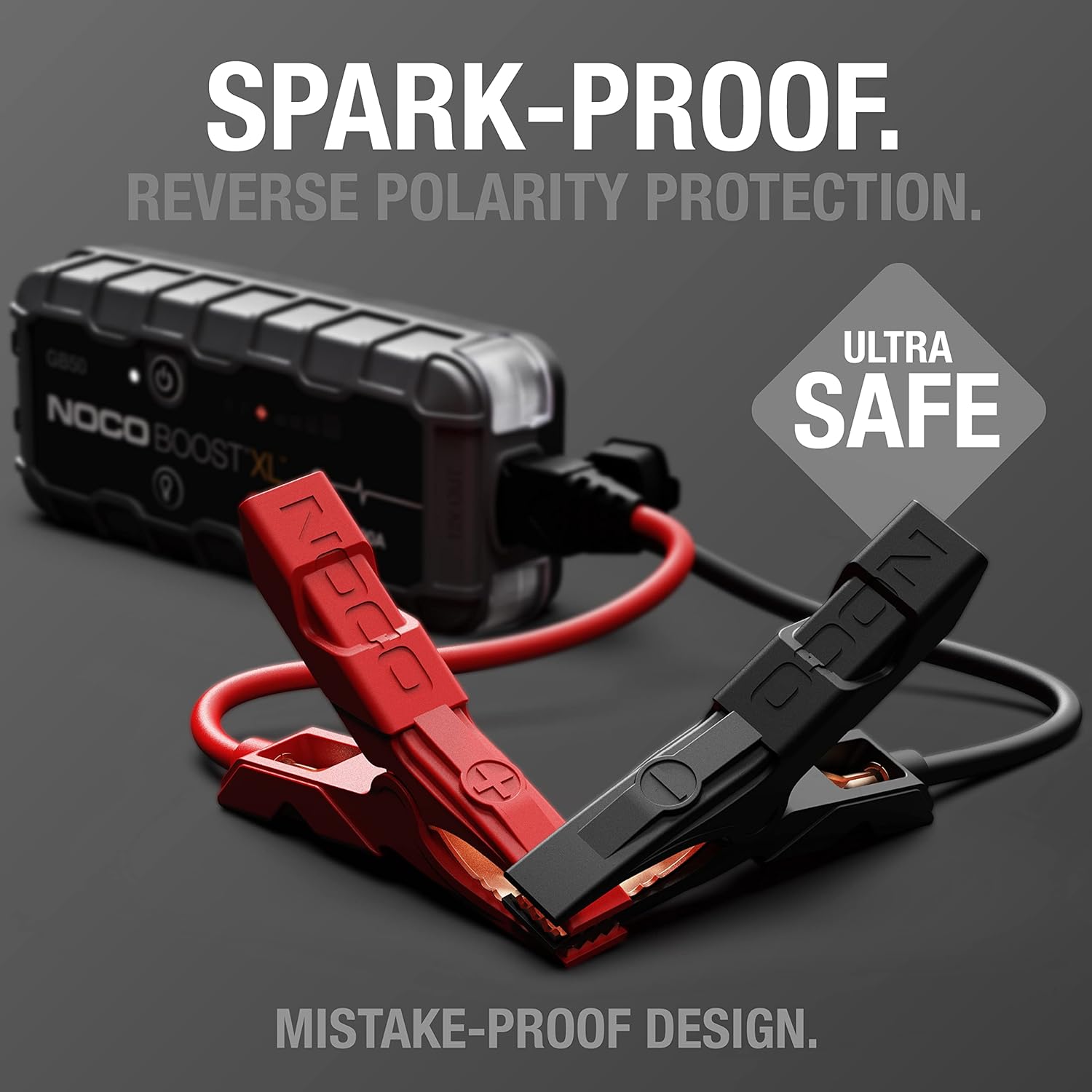 NOCO Boost GB50: 1500A UltraSafe Jump Starter – 12V Lithium Battery Booster Pack, Portable Jump Box, Power Bank  Jumper Cables - for 7.0L Gas and 4.5L Diesel Engines