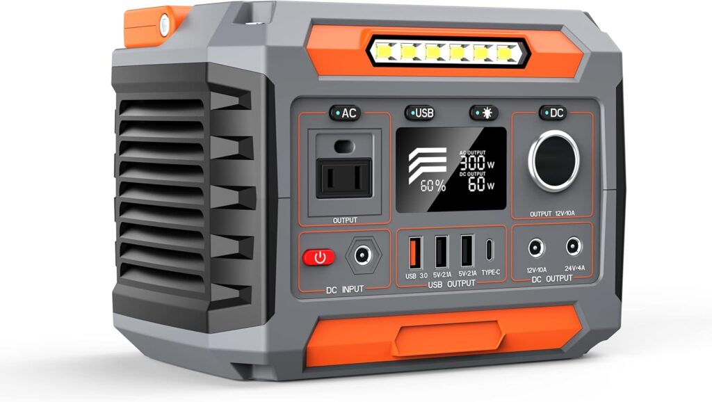 OTHC A3B Portable Power Station 300W Output, 288Wh Battery, fast charging, lightweight, 3-Way Charging, Wireless Charging for outdoor, camping.