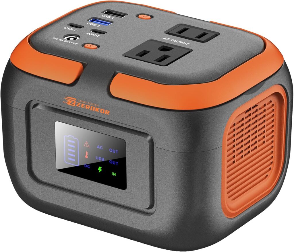 Portable Power Station 120W, 110V Power Bank with AC Outlet, Portable Generator 97.6Wh External Battery Power Pack with USB C Input for Camping Home Van Life Adventure Backup