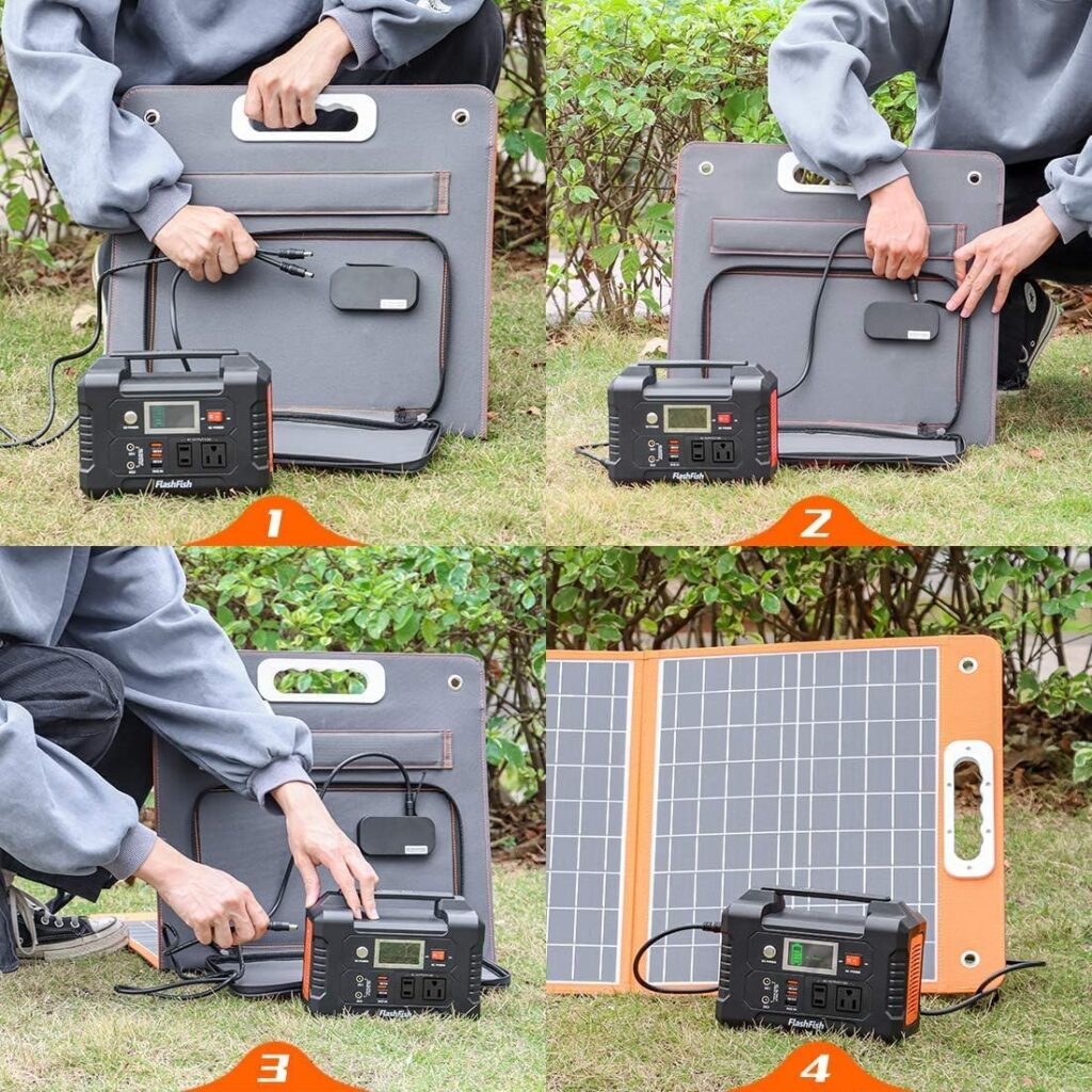 Portable Power Station 200W, FF Flashfish 40800mAh Backup Power Battery Pack With 110V AC Outlets/2 DC Ports/3 USB Ports, Solar Generator Power Supply For Home Backup, Power Outages, and Camping