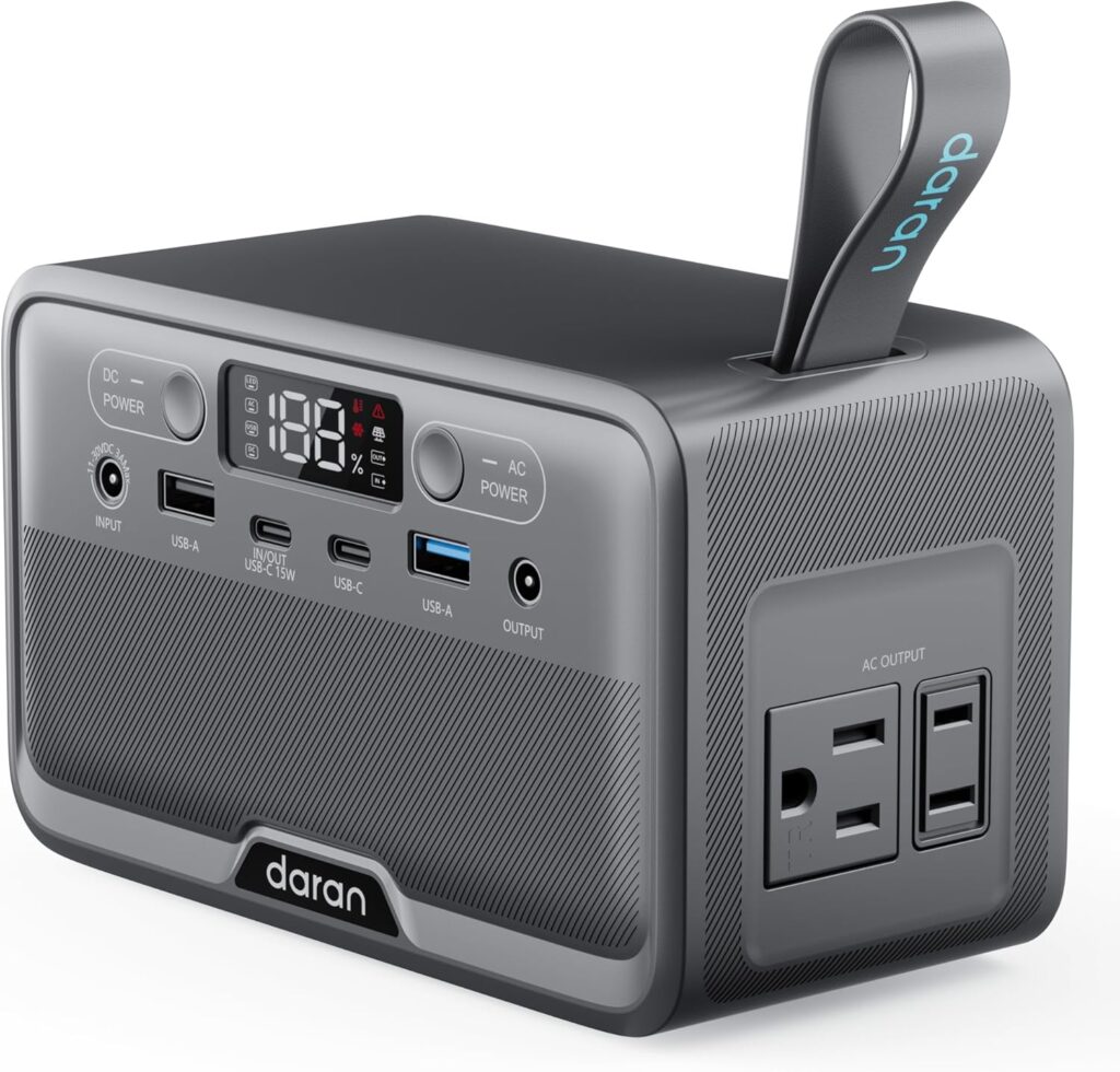 Portable Power Station 28,000mAh LiFePO4 Battery 100W(200W Peak) Solar Power Bank, Portable Charger Small Generator with AC Outlets  PD Fast Charging for Home/Laptop/Camping(Solar Panel Optional)