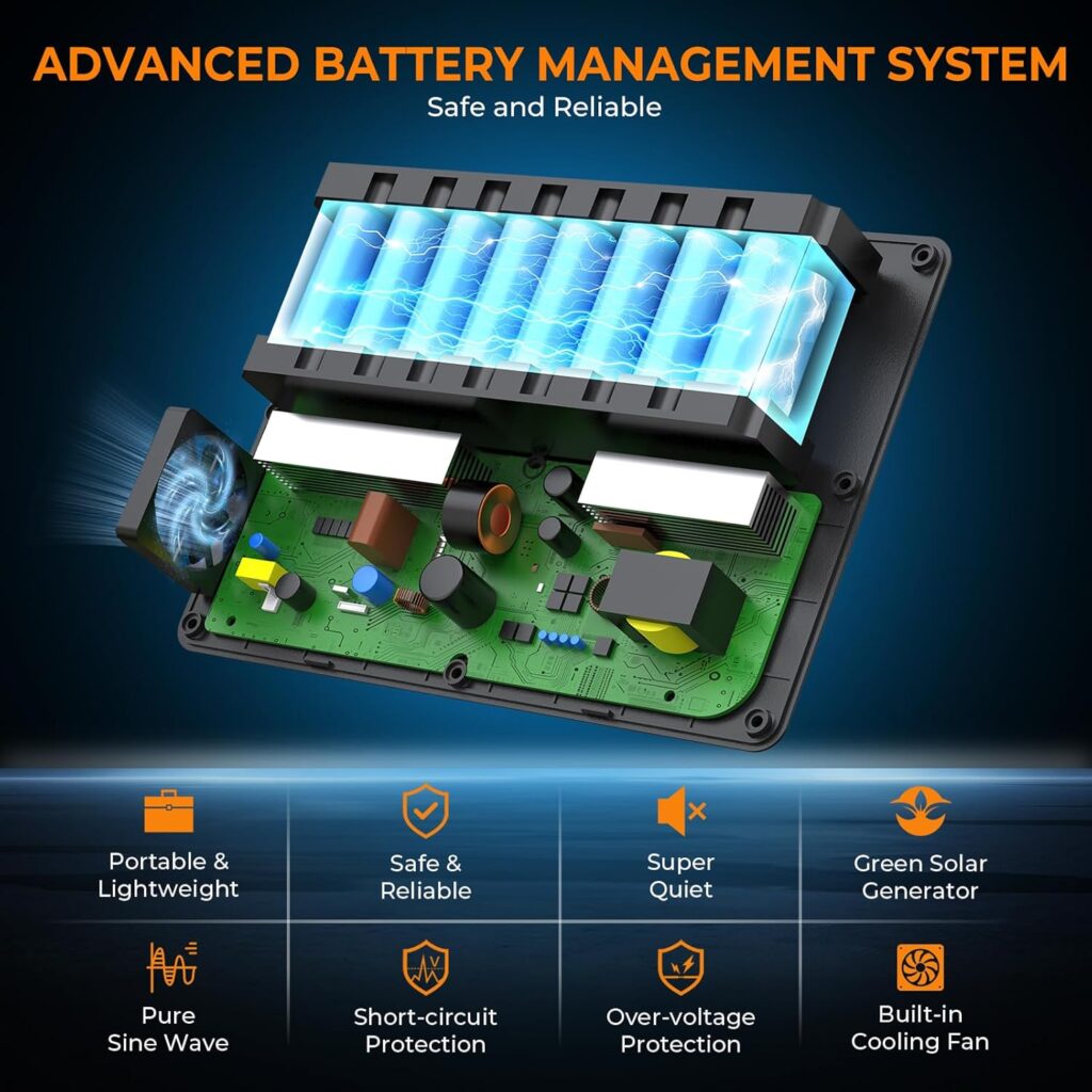 Powkey Solar Powered Generator,200W Portable Solar Generator Power Station with Solar Panels 40W,146Wh Generator Power Bank with 2 AC Outlet 110V Pure Sine Wave for Outdoor Camping Emergency Home