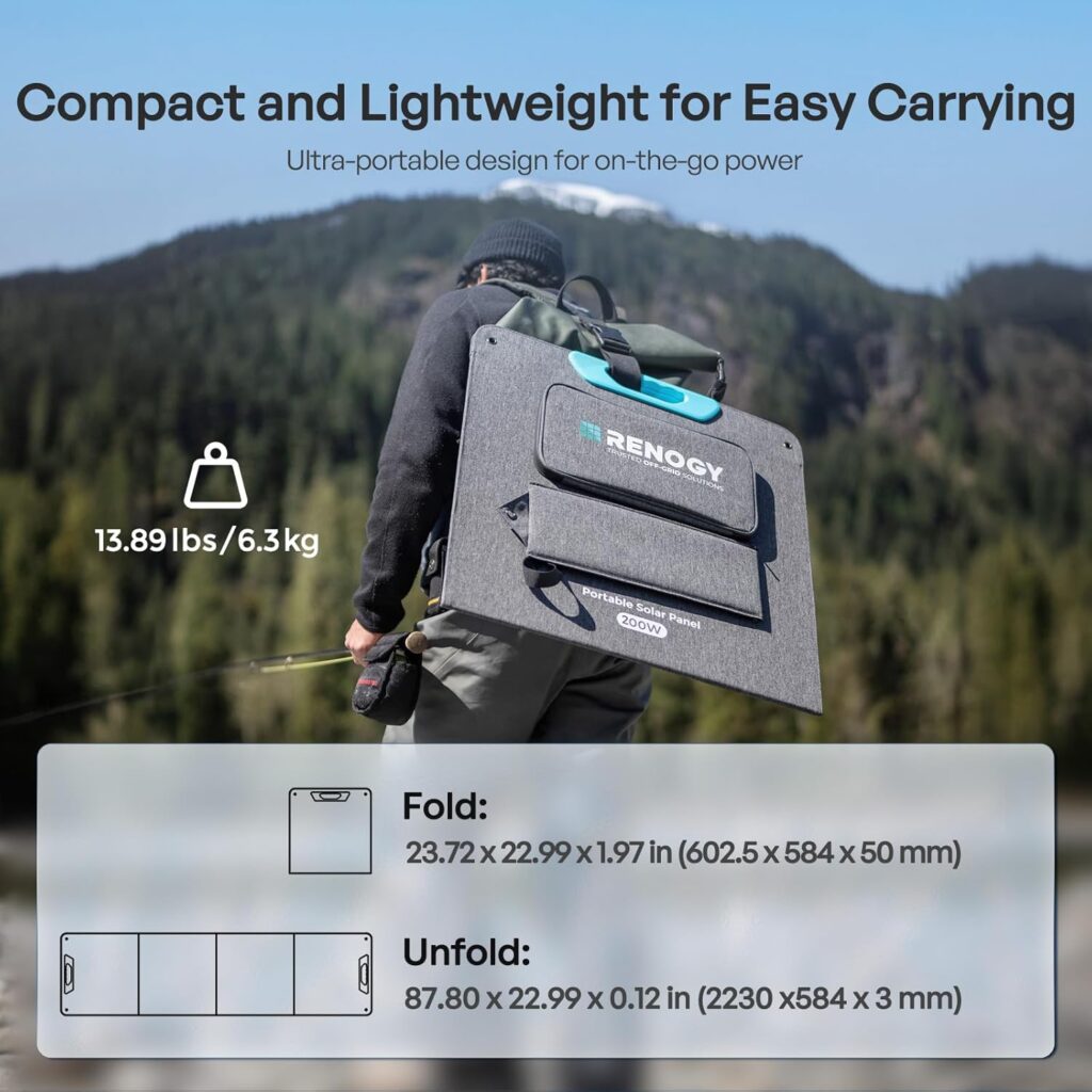 Renogy 200W Portable Solar Panel, IP65 Waterproof Foldable Solar Panel Power Backup, Solar Charger for Power Station RV Camping Off Grid Renogy 200W Portable Solar Panel, IP65 Waterproof Foldable Solar Panel Power Backup, Solar Charger for Power Station RV Camping Off Grid