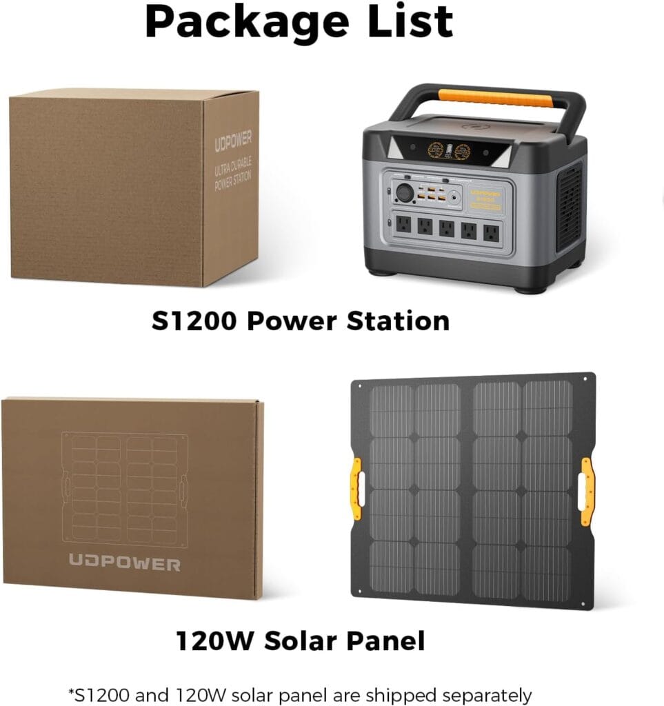 S1200 1190Wh Solar Generator Kit | 1200W Power Station + 120W Solar Panel | Portable Power for Home Backup, RV  Outdoor