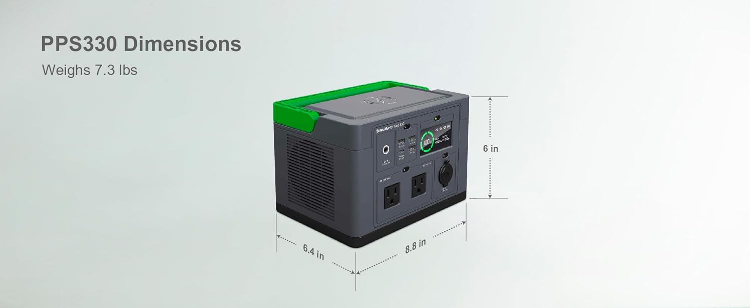 Schneider Electric OffGrid 332Wh Portable Power Station, PPS330 Portable Solar Generator with Wireless Charging Pad, for Camping or Home