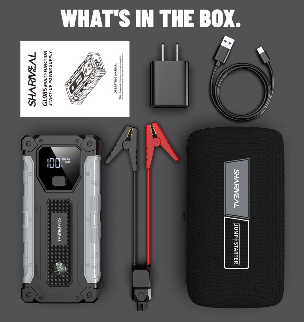 Sharmeal Car Jump Starter 3000A, Jump Starter Battery Pack For Up To 9 - View #7