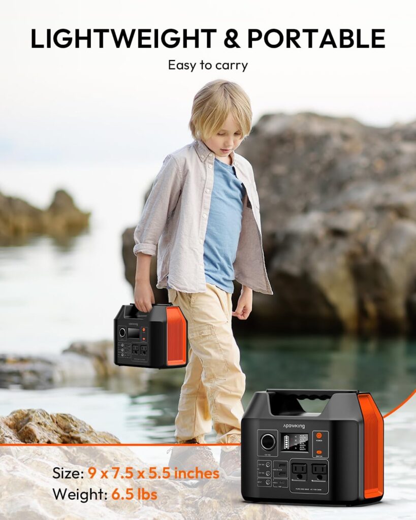Solar Powered Generator 300W Rated, Portable Solar Generator Power Station with Solar Panels 40W Included, 220Wh Sola Power Bank with AC Outlet 110V Pure Sine Wave for Home Use Camping Outdoor
