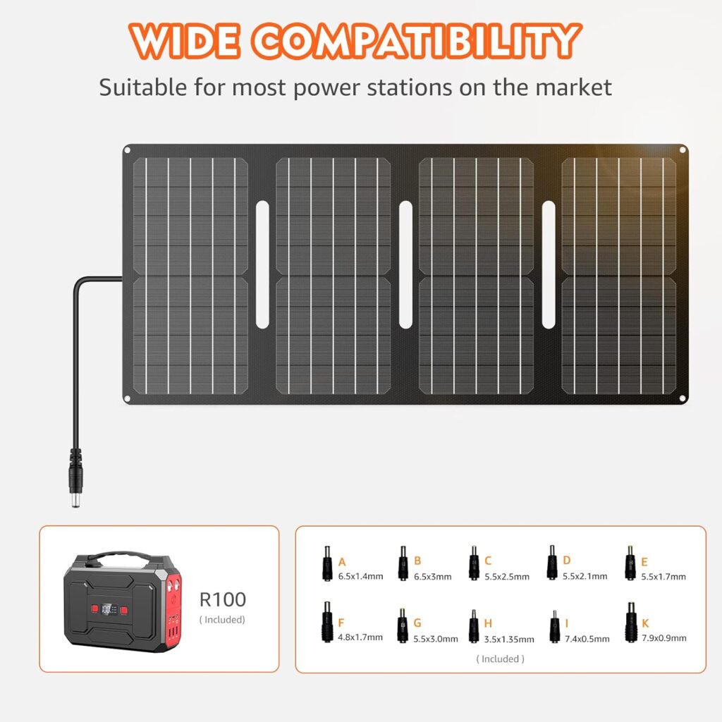 Solar Powered Generator 300W Rated, Portable Solar Generator Power Station with Solar Panels 40W Included, 220Wh Sola Power Bank with AC Outlet 110V Pure Sine Wave for Home Use Camping Outdoor