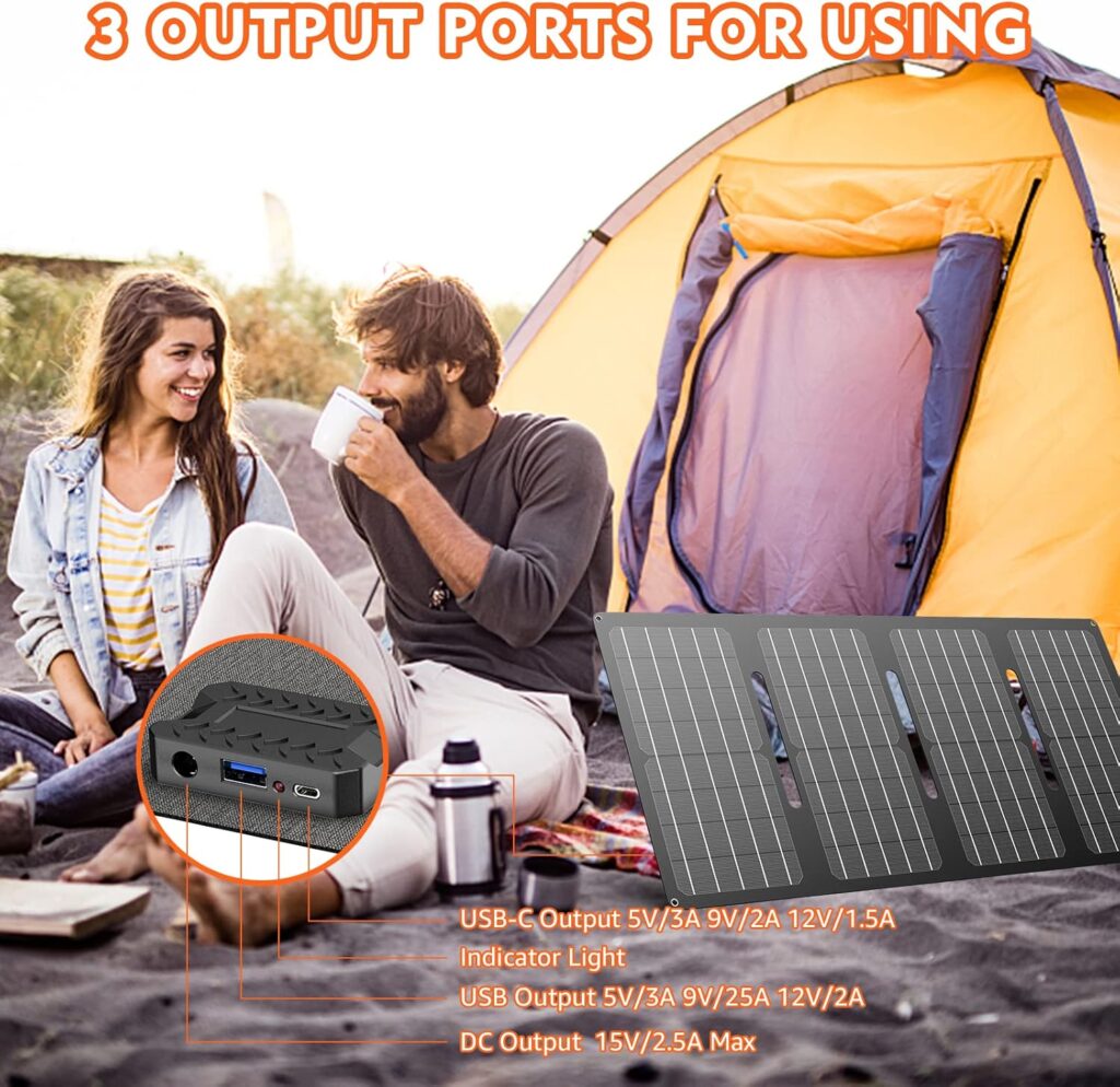 Solar Powered Generator 300W Rated, Portable Solar Generator Power Station with Solar Panels 40W Included, 220Wh Sola Power Bank with AC Outlet 110V Pure Sine Wave for Home Use Camping Outdoor