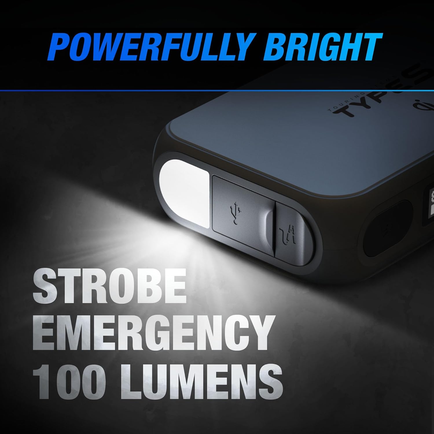 Type S Dynamic D10 1000A Portable Battery Car Jump Starter with Power Bank, 12V 6L Gas 3L Diesel, LCD Display, Battery Jump Box, 8000mAh, LED Flashlight, IP64 Splash-Proof, USB-C  USB-A, UL Listed