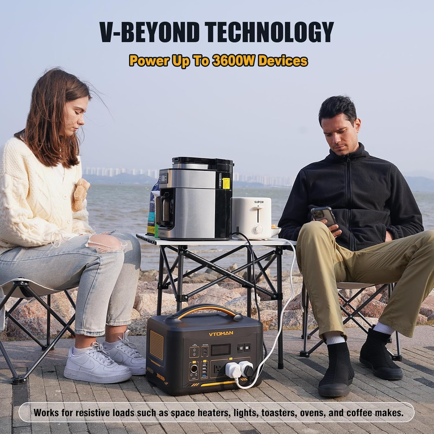 VTOMAN Jump 600X Portable Power Station 600W, 299Wh Solar Generator LiFePO4 Battery Power Station with Jump Start for Car, 1200W AC Outlet, PD 60W USB-C, 3x Regulated 12V/10A DC for Camping, RV Travel