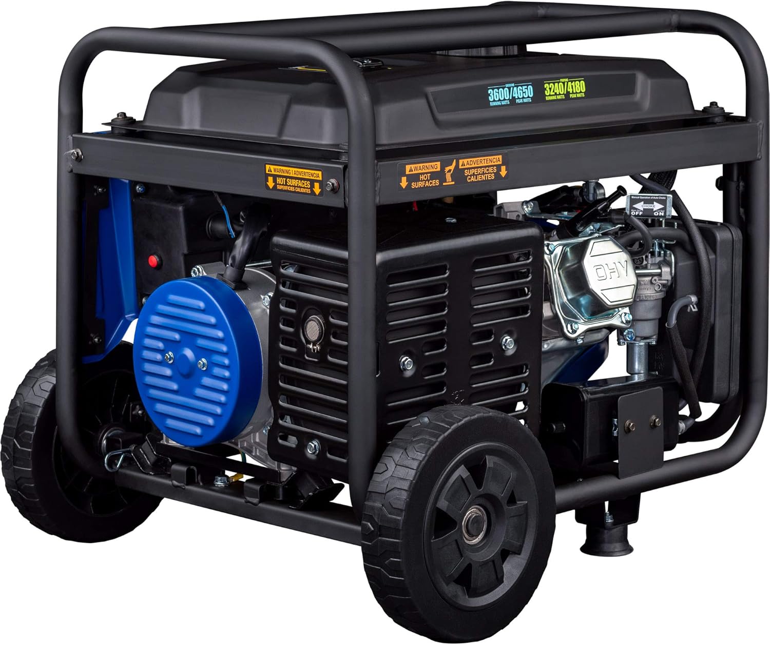 Westinghouse 4650 Peak Watt Dual Fuel Portable Generator, Remote Electric Start with Auto Choke, RV Ready 30A Outlet, Gas  Propane Powered