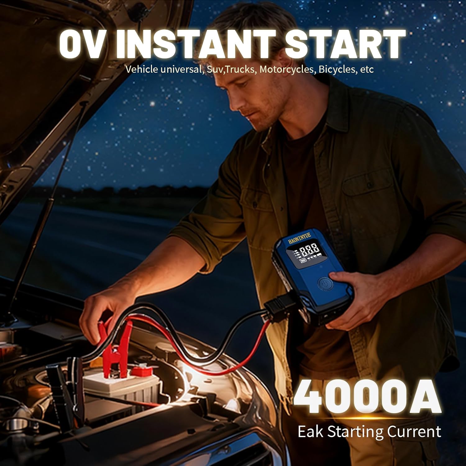 Z8 Jump Starter with Air Compressor, 3000A Portable Car Battery Booster (9.0 Gas/6.5L Diesel) with 150PSI Auto-Shutoff Tire Inflator, 12V Lithium Jump Box Car Battery Jumper Starter