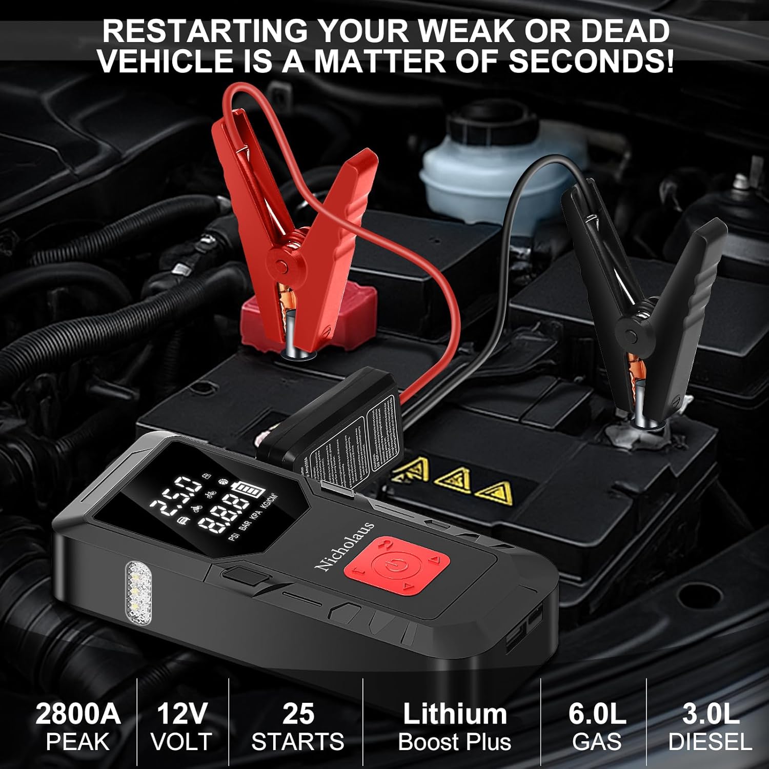 12V 8000mAh Jump Starter QB08L review