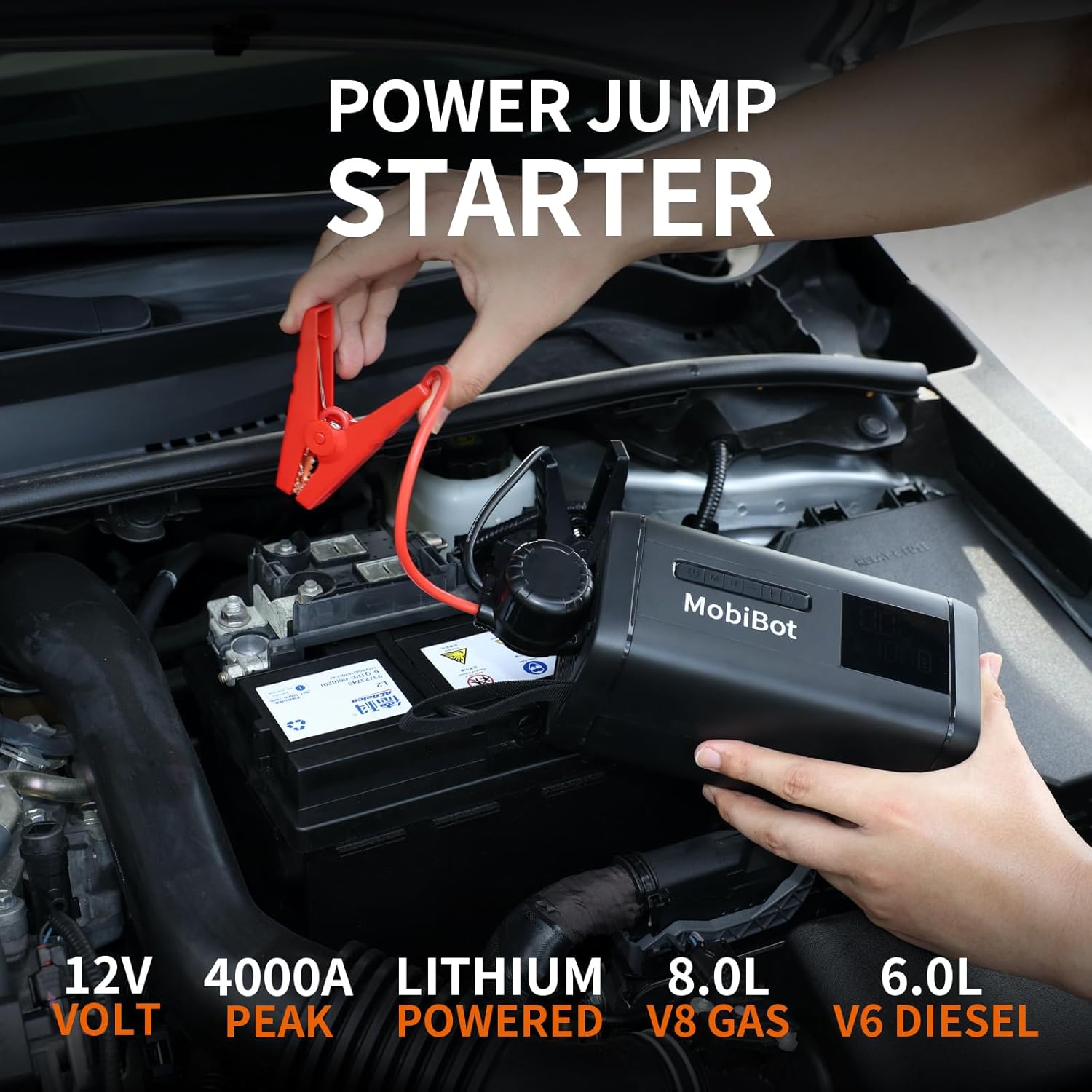 4-in-1 Jump Starter with Dual Cylinder Air Compressor,Dual Power Supply 12V DC and Built-in 20000mAh PD 65W PowerBank,4000A Portable Car Battery Charger,160 PSI Cordless Tire Inflator Air Pump 4-in-1 Jump Starter with Dual Cylinder Air Compressor,Dual Power Supply 12V DC and Built-in 20000mAh PD 65W PowerBank,4000A Portable Car Battery Charger,160 PSI Cordless Tire Inflator Air Pump
