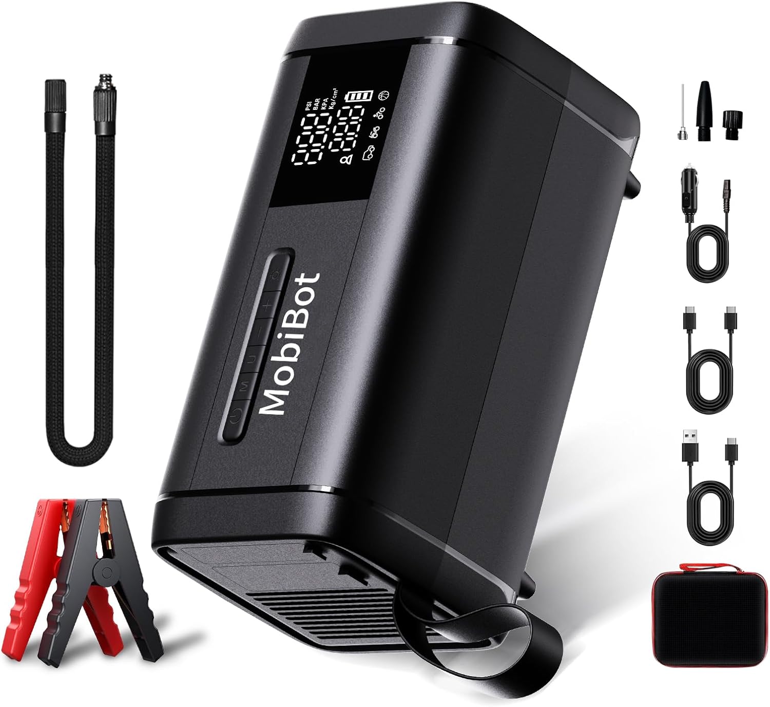 4-in-1 Jump Starter with Dual Cylinder Air Compressor,Dual Power Supply 12V DC and Built-in 20000mAh PD 65W PowerBank,4000A Portable Car Battery Charger,160 PSI Cordless Tire Inflator Air Pump 4-in-1 Jump Starter with Dual Cylinder Air Compressor,Dual Power Supply 12V DC and Built-in 20000mAh PD 65W PowerBank,4000A Portable Car Battery Charger,160 PSI Cordless Tire Inflator Air Pump