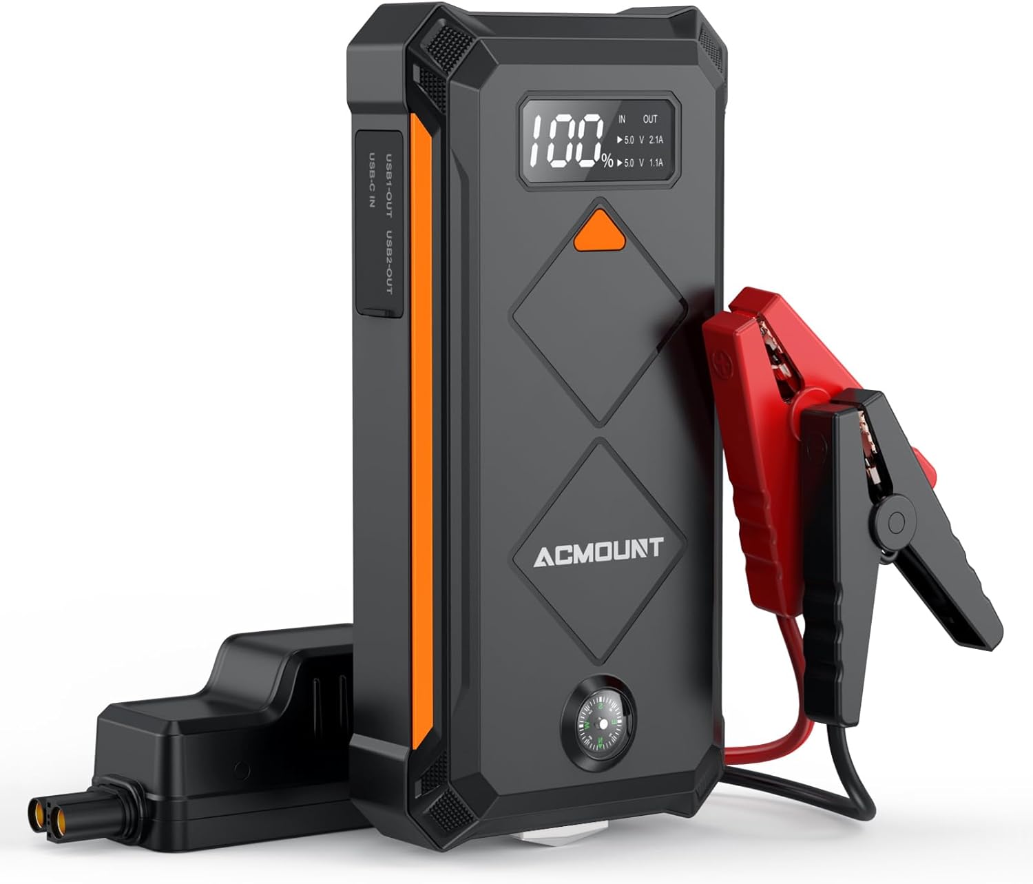 Acmount W160 Jump Starter with Air Compressor 5000A Car Battery Jump Starter 150PSI Tire Inflator/Air Pump, 12V Portable Jump Pack (Up to 9L Gas/8L Diesel Engine), Emergency Car Kit, Idea Gift for Man