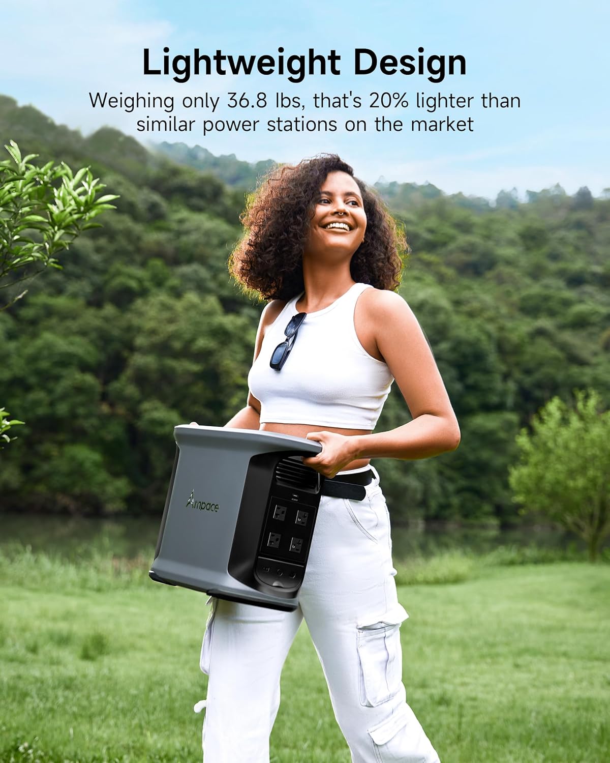 AMPACE Andes 1500 Power Station 2400W(Surge 3600W) Solar Generator, 1462Wh Solar Power Station, 1800W A-Boost Fast Charging, APP Control, Emergency Power for Home, Camping, Outdoor Battery Backup