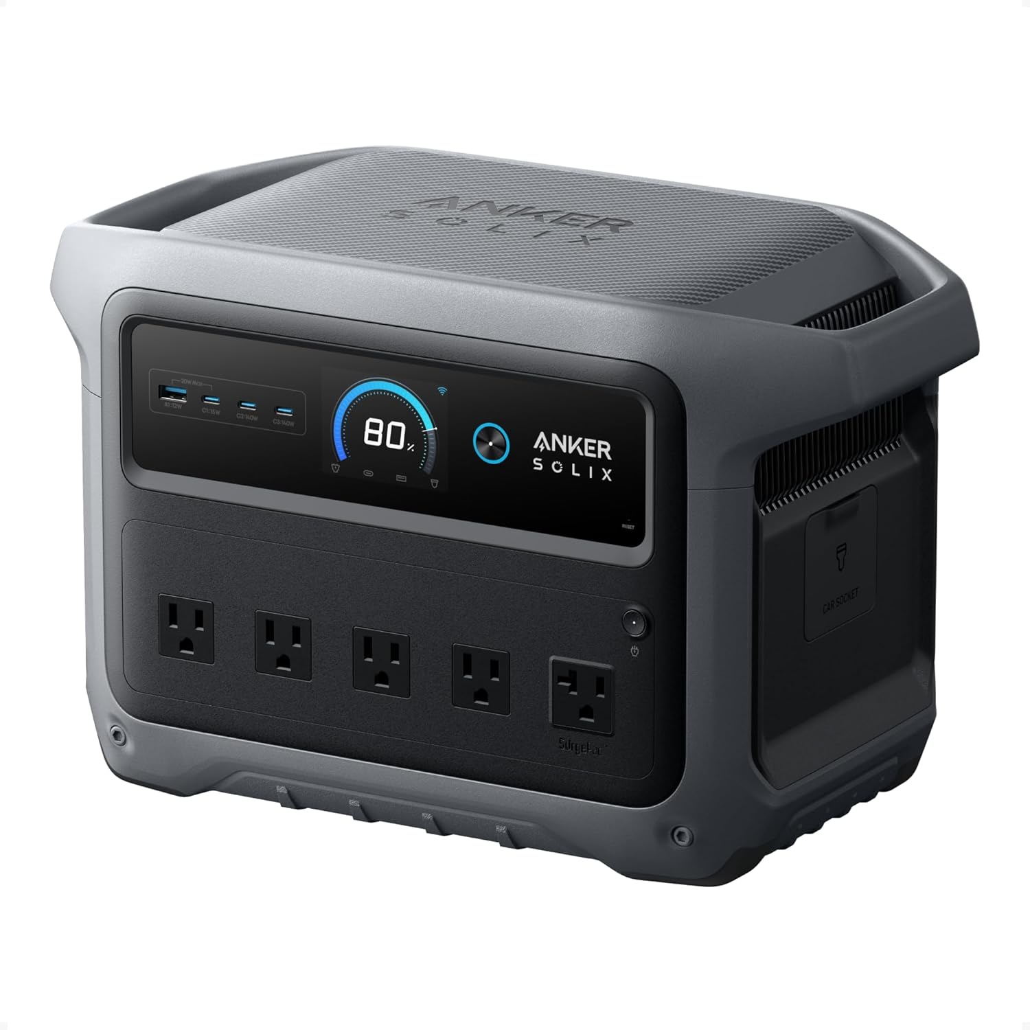 Anker SOLIX C1000 Gen 2 Portable Power Station, 2,000W (Peak 3,000W) Solar Generator, Full Charge in 49 Min, 1,024Wh LiFePO4 Battery for Home Backup, Power Outages, and Camping (Optional Solar Panel) Anker SOLIX C1000 Gen 2 Portable Power Station, 2,000W (Peak 3,000W) Solar Generator, Full Charge in 49 Min, 1,024Wh LiFePO4 Battery for Home Backup, Power Outages, and Camping (Optional Solar Panel)