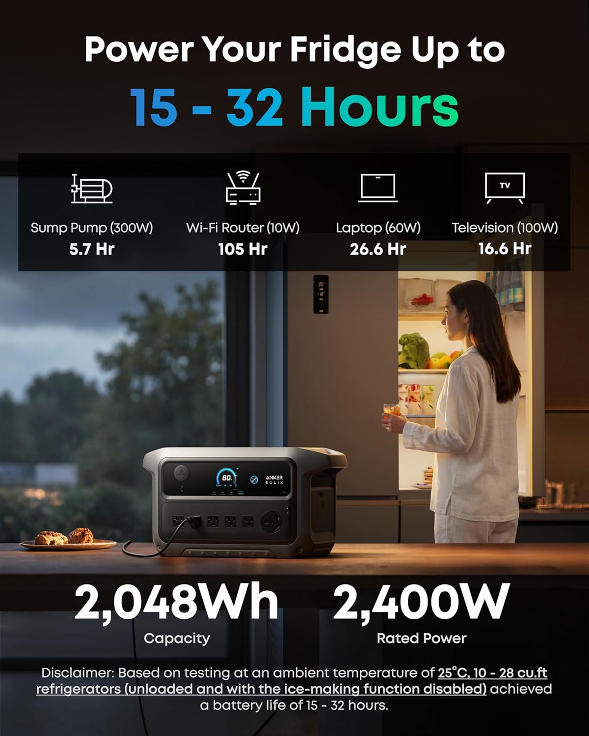 Anker SOLIX C2000 Gen 2 Portable Power Station, 2,400W (Peak 4,000W) Solar Generator, Full Charge in 58 Min, 2048wh LiFePO4 Battery for Home Backup, Power Outages, and Camping (Optional Solar Panel) Anker SOLIX C2000 Gen 2 Portable Power Station, 2,400W (Peak 4,000W) Solar Generator, Full Charge in 58 Min, 2048wh LiFePO4 Battery for Home Backup, Power Outages, and Camping (Optional Solar Panel)