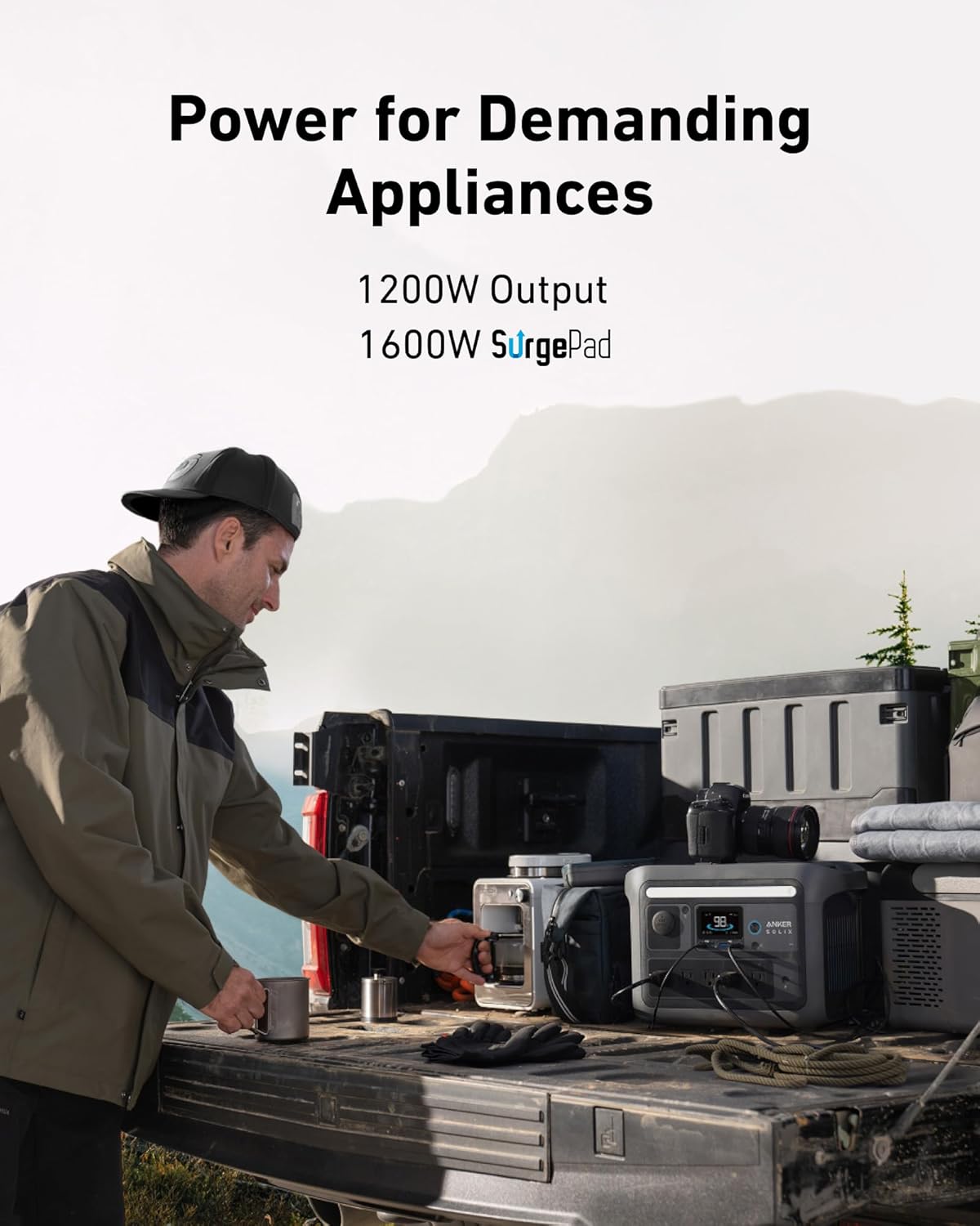 Anker SOLIX C800 Portable Power Station, 1200W (Peak 1600W) Solar Generator, Full Charge in 58 Min, 768Wh LiFePO4 Battery for Outdoor Camping, RVs, Road Trip, and Power Outages (Optional Solar Panel) Anker SOLIX C800 Portable Power Station, 1200W (Peak 1600W) Solar Generator, Full Charge in 58 Min, 768Wh LiFePO4 Battery for Outdoor Camping, RVs, Road Trip, and Power Outages (Optional Solar Panel)