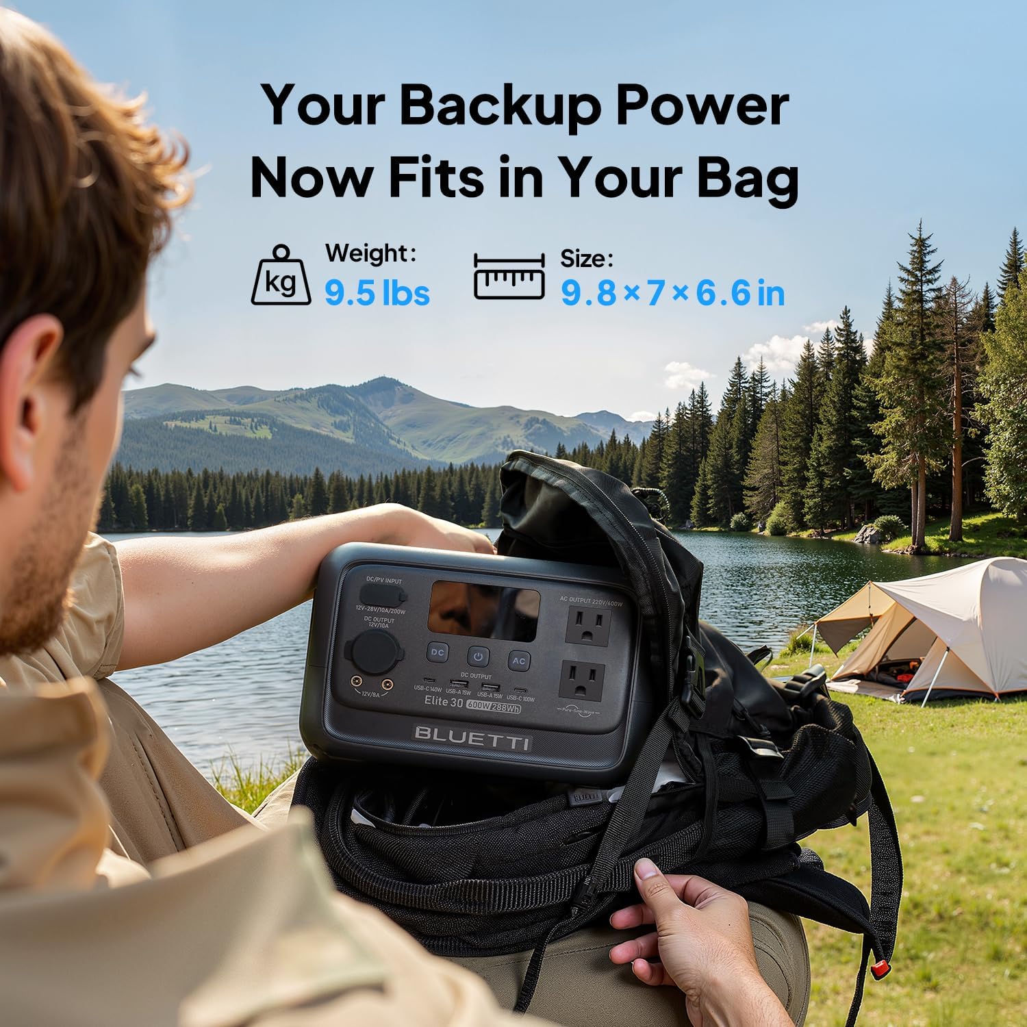 BLUETTI Elite 30 V2 Portable Power Station 600W (Power Lifting 1500W), 288Wh LiFePO4 Battery with 10ms UPS, Emergency Backup Power for Home Blackout/Winter Storm, Solar Generator for Camping/Road Trip BLUETTI Elite 30 V2 Portable Power Station 600W (Power Lifting 1500W), 288Wh LiFePO4 Battery with 10ms UPS, Emergency Backup Power for Home Blackout/Winter Storm, Solar Generator for Camping/Road Trip