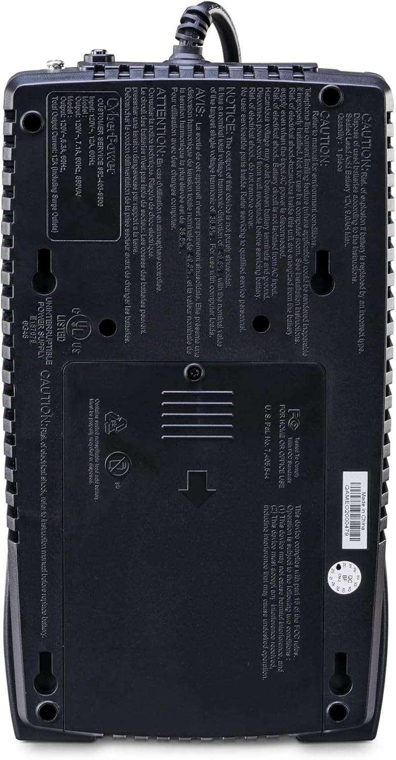CyberPower EC850LCD Ecologic UPS Battery Backup and Surge Protector, 850VA/510W, 12 Outlets, ECO Mode, Compact, UL Certified