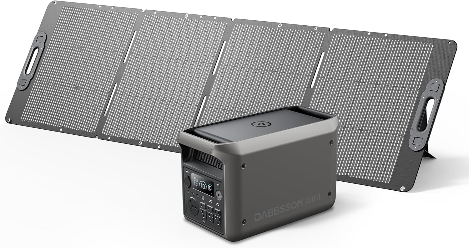 DABBSSON 2048Wh Portable Power Station, Safe Semi-Solid LiFePO4, 3300W Power Boost, 2200W AC Output ×6, 41lb,Compact  Lightweight, 1.3X Runtime, 2000L Solar Generator for Camping/Home/RV