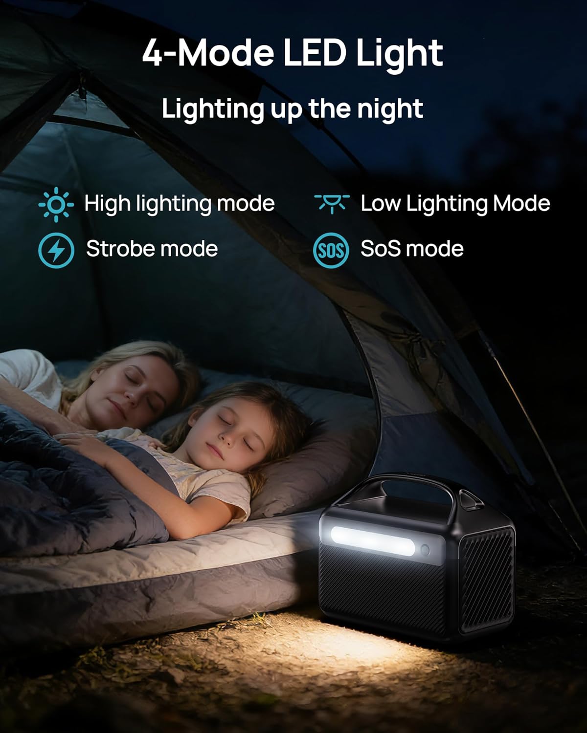 DaranEner Portable Power Station, 300W (Surge 600W) 192Wh(60,000mAh) Power Bank with 110V AC Outlet, LiFePO4 Battery for Home Emergency, Camping, Travel, Outdoor Electronics(Option Solar Generator)