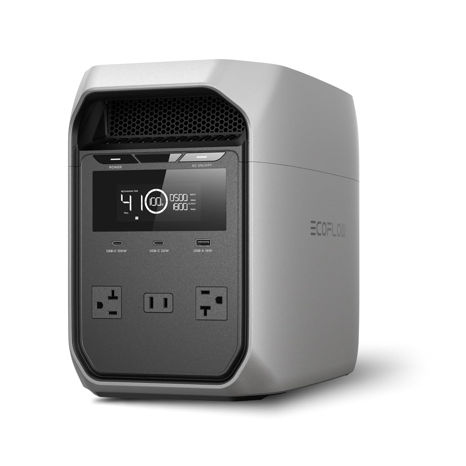 EF ECOFLOW Portable Power Station DELTA 2, 1024Wh LiFePO4 (LFP) Battery, 1800W AC/100W USB-C Output, Solar Generator(Solar Panel Optional) for Home Backup Power, Camping  RVs
