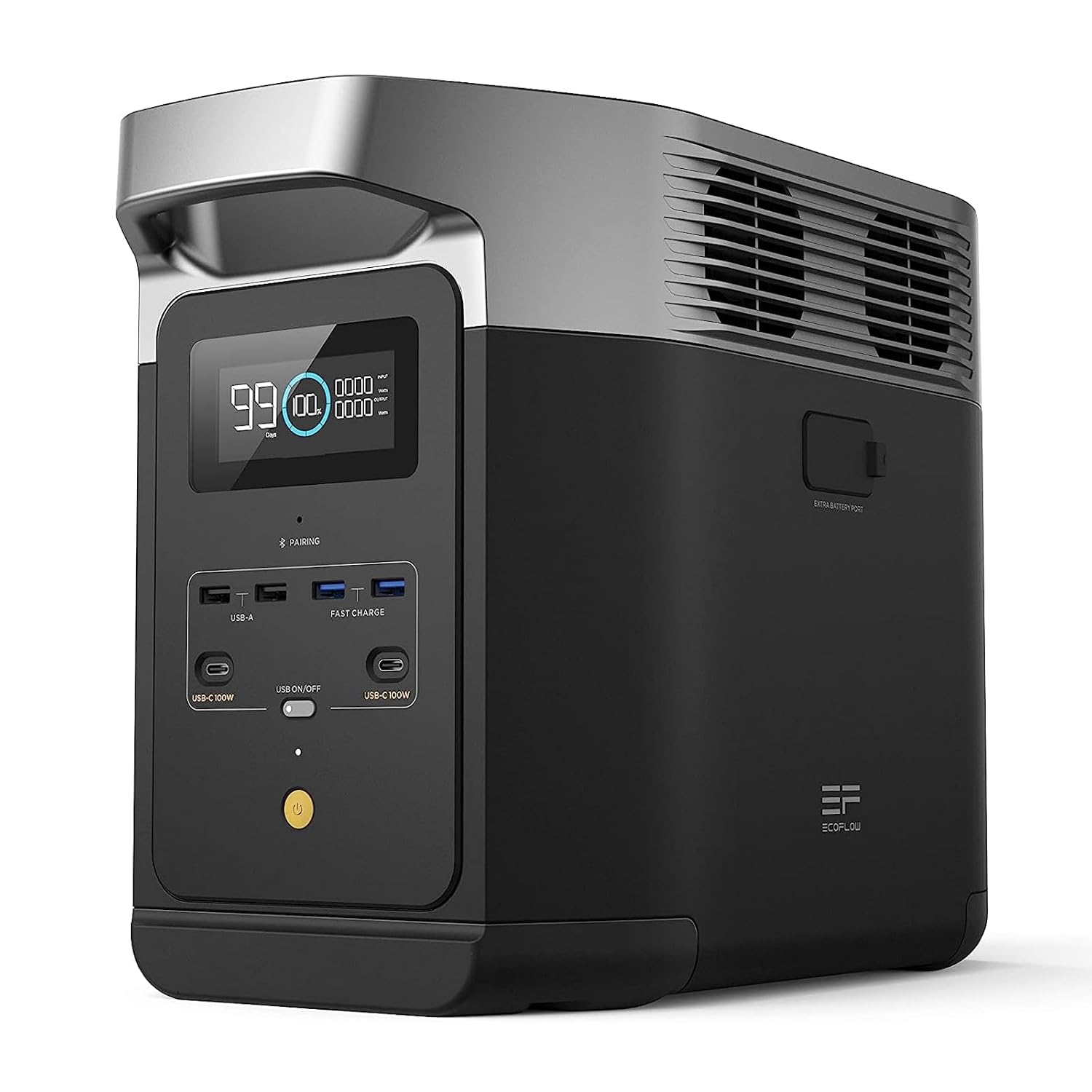 EF ECOFLOW Portable Power Station DELTA 2, 1024Wh LiFePO4 (LFP) Battery, 1800W AC/100W USB-C Output, Solar Generator(Solar Panel Optional) for Home Backup Power, Camping  RVs