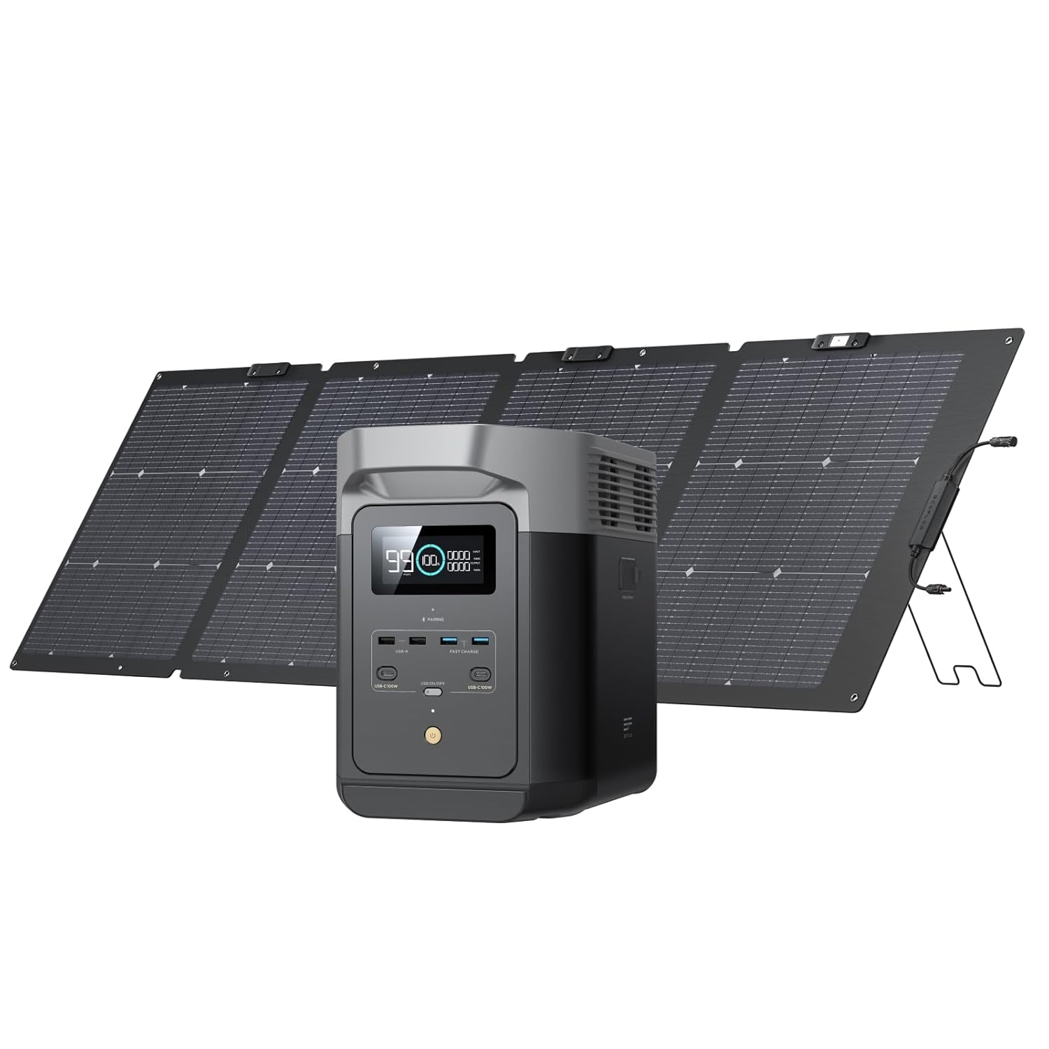 EF ECOFLOW Portable Power Station DELTA 3 Classic, 1024Wh LiFePO4 Battery, 1800W AC/100W USB-C Output, 1 Hr Fast Charge, Solar Generator for Home Backup, Camping  RVs (Solar Panel Optional)