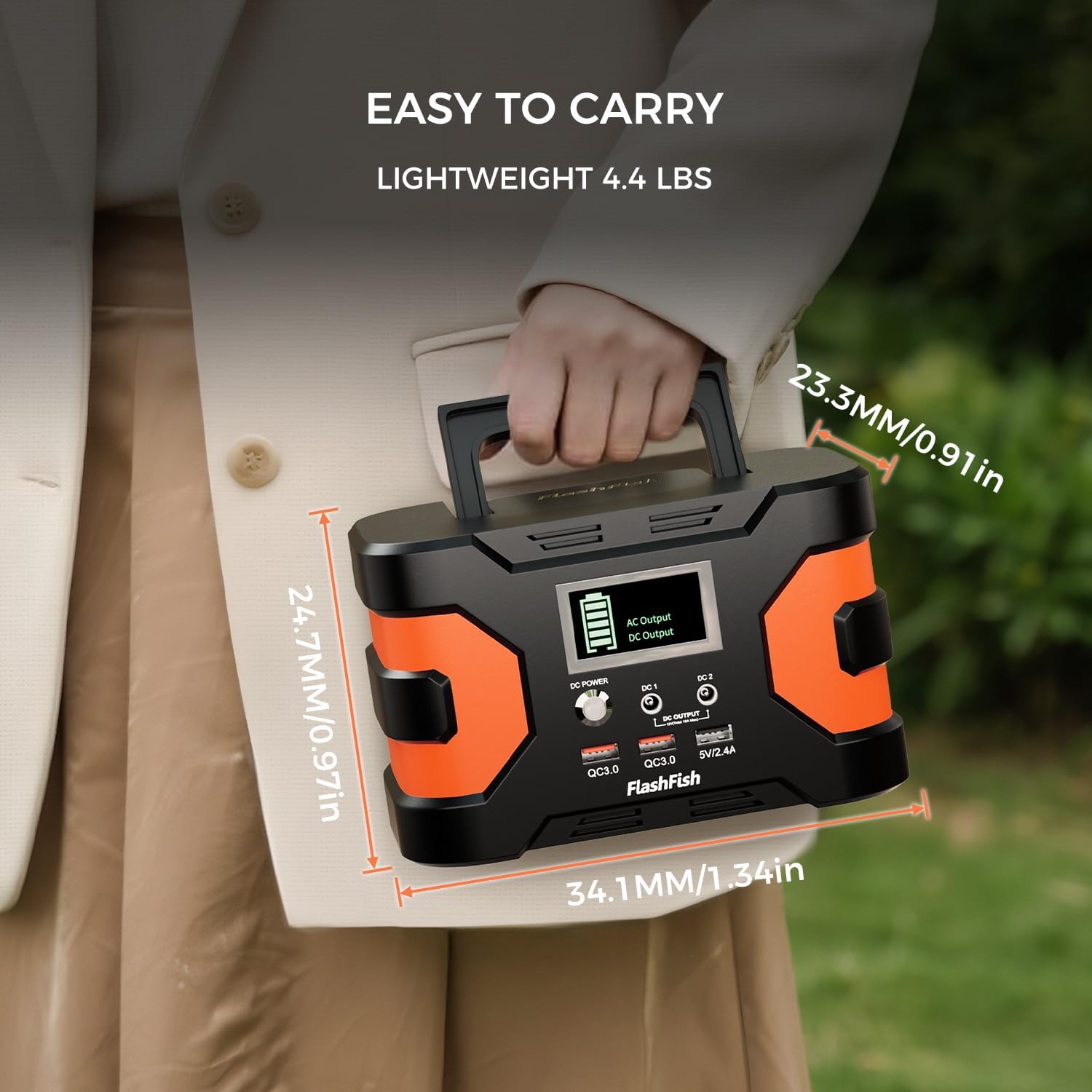 Flashfish 150W Portable Power Station 166Wh, 300W Peak Solar Generator with 2 Ac Outlets, 2 DcPorts  3 USB Ports, Backup Battery Pack for Camping, Outdoor Emergency, Home Power Supply