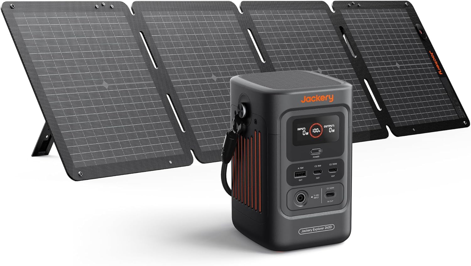 Jackery Explorer 240D Power Bank, 80,000mAh LiFePO4 Battery Portable Power Station, 200W DC Output,1-Hour Fast Charging, Compact for Outdoor Camping, Travel, Emergencies