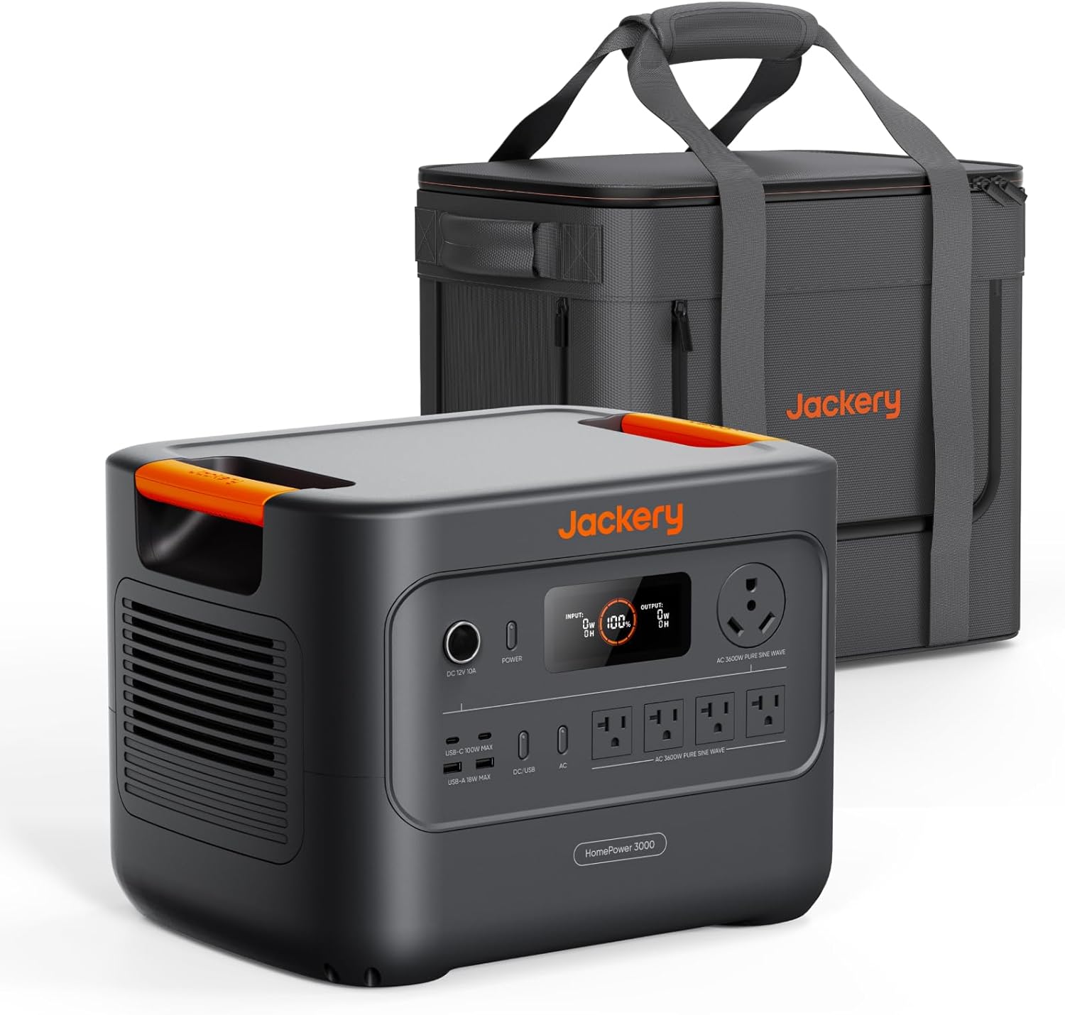 Jackery HomePower 3000 Portable Power Station with 2X 200W Solar Panels, 3600W (Surge 7200W) Output, 3072Wh LFP Battery Solar Generator, Essential Backup for Home Use, Power Outage, RV, Emergencies