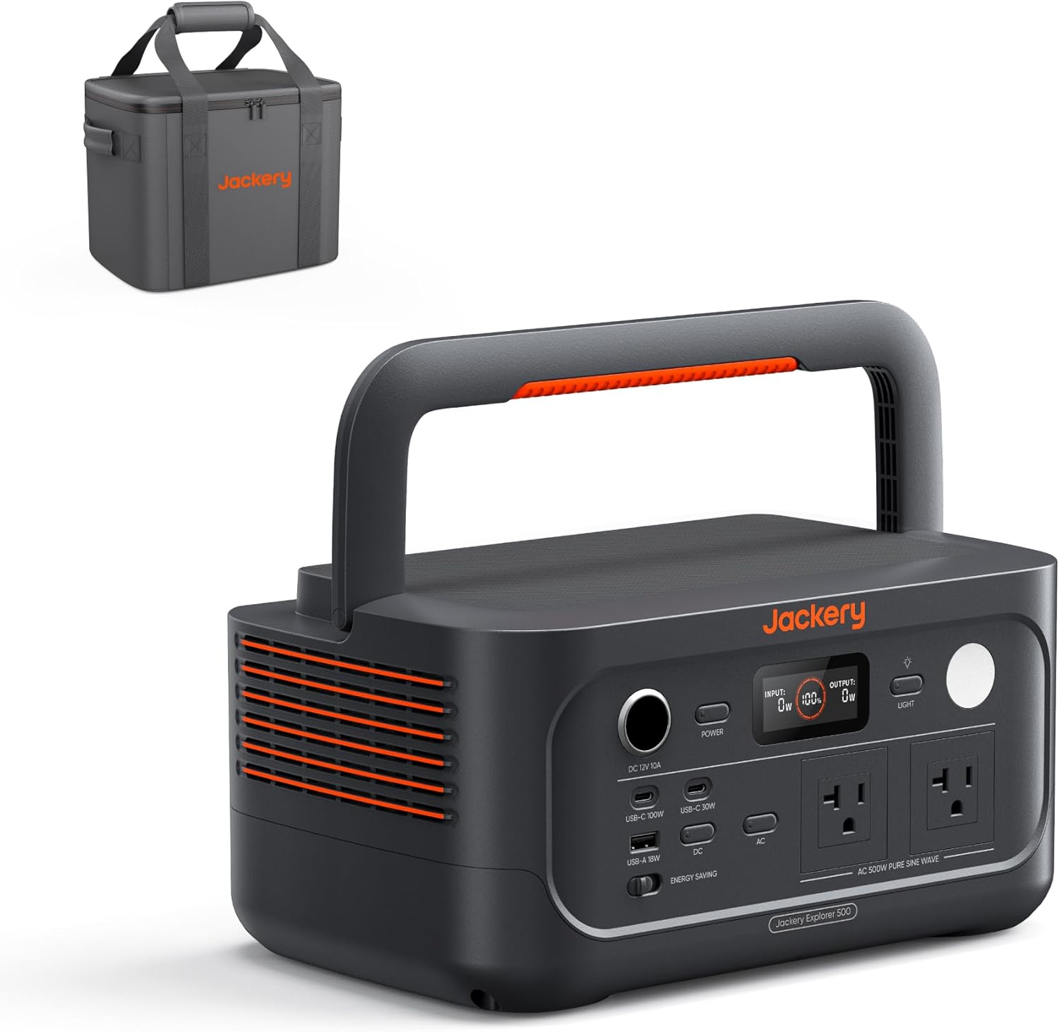 Jackery Portable Power Station Explorer 500, 518Wh Outdoor Solar Generator Mobile Lithium Battery Pack with 110V/500W AC Outlet for Home Use, Emergency Backup,Road Trip Camping (Solar Panel Optional)