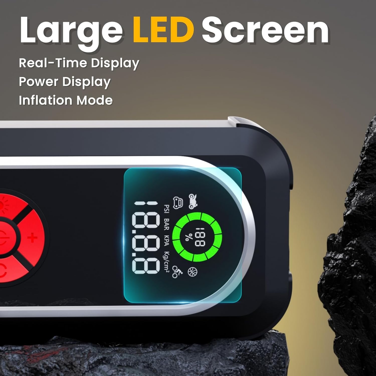 Jump Starter with Air Compressor, 5000A Car Battery Jump Starter Portable (10.0 Gas/10.0L Diesel), 150PSI 12V Jump Box Battery Jumper Starter with Tire Inflator, Jumper Cables, LED Light, LED Display Jump Starter with Air Compressor, 5000A Car Battery Jump Starter Portable (10.0 Gas/10.0L Diesel), 150PSI 12V Jump Box Battery Jumper Starter with Tire Inflator, Jumper Cables, LED Light, LED Display