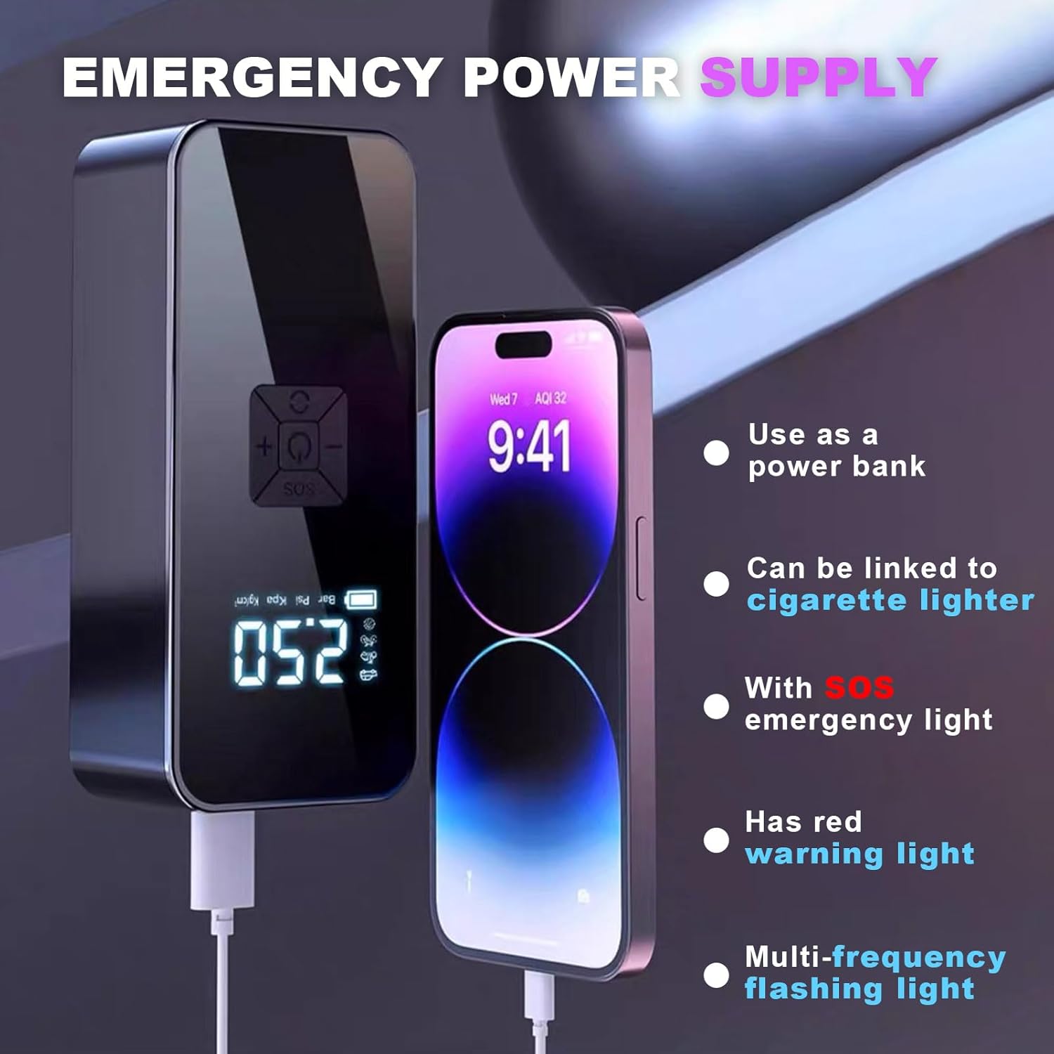 Jump Starter with Air Compressor,14.8V 8000A Peak Portable Car Battery Jump Starter Jump Box,150PSI Car Air Pump Tire Inflator Battery Charger with LED Light, LCD Display,Black Jump Starter with Air Compressor,14.8V 8000A Peak Portable Car Battery Jump Starter Jump Box,150PSI Car Air Pump Tire Inflator Battery Charger with LED Light, LCD Display,Black