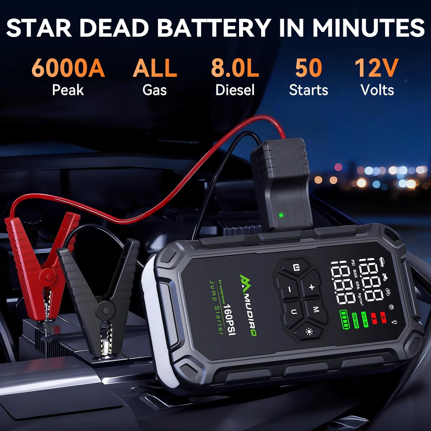 M-JA3 Car Jump Starter 6000A 160PSI review