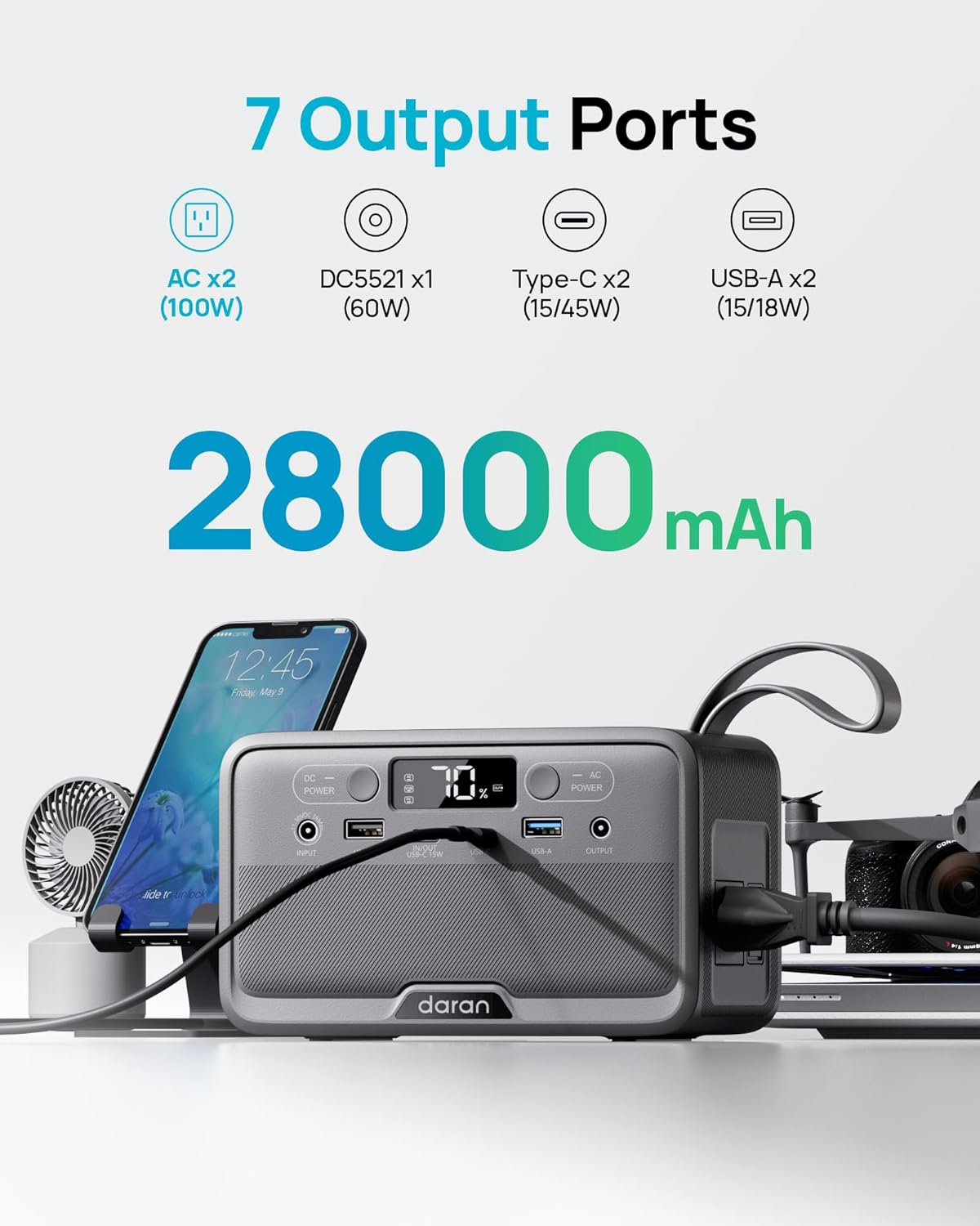 Portable Power Station 28,000mAh LiFePO4 100W review