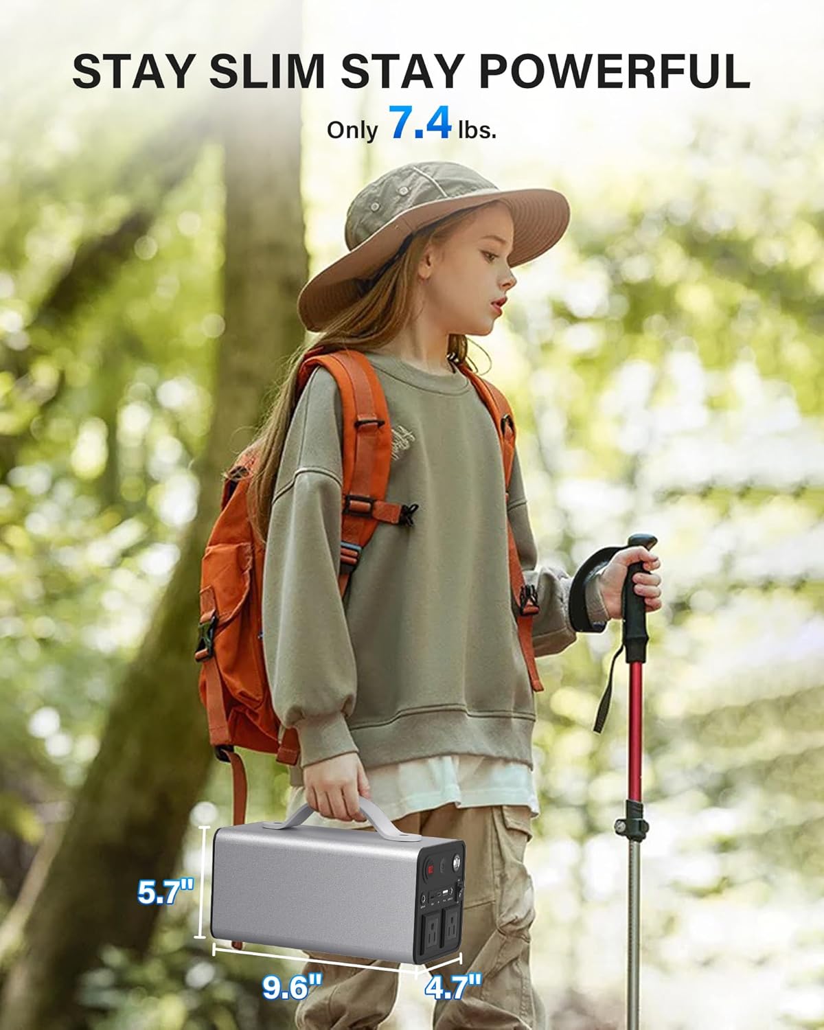 Portable Power Station 300Wh/81000mAh Laptop Power Bank with 300W AC Outlet, 18W QC/TYPE-C Ports, Backup Battery Powered Supply, Emergency Generator for Outdoor Home Travel Camping