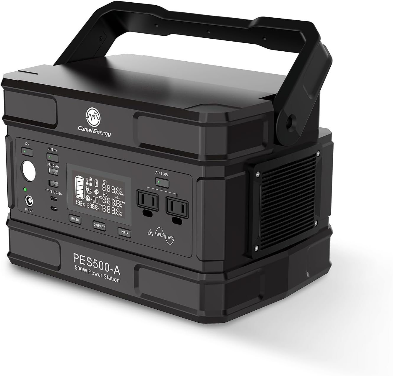 Portable Power Station 500W, 512Wh Portable Power Generator, AC Outlets, USB Ports, Solar Generator for Camping Travel Home Emergency CPAP Use