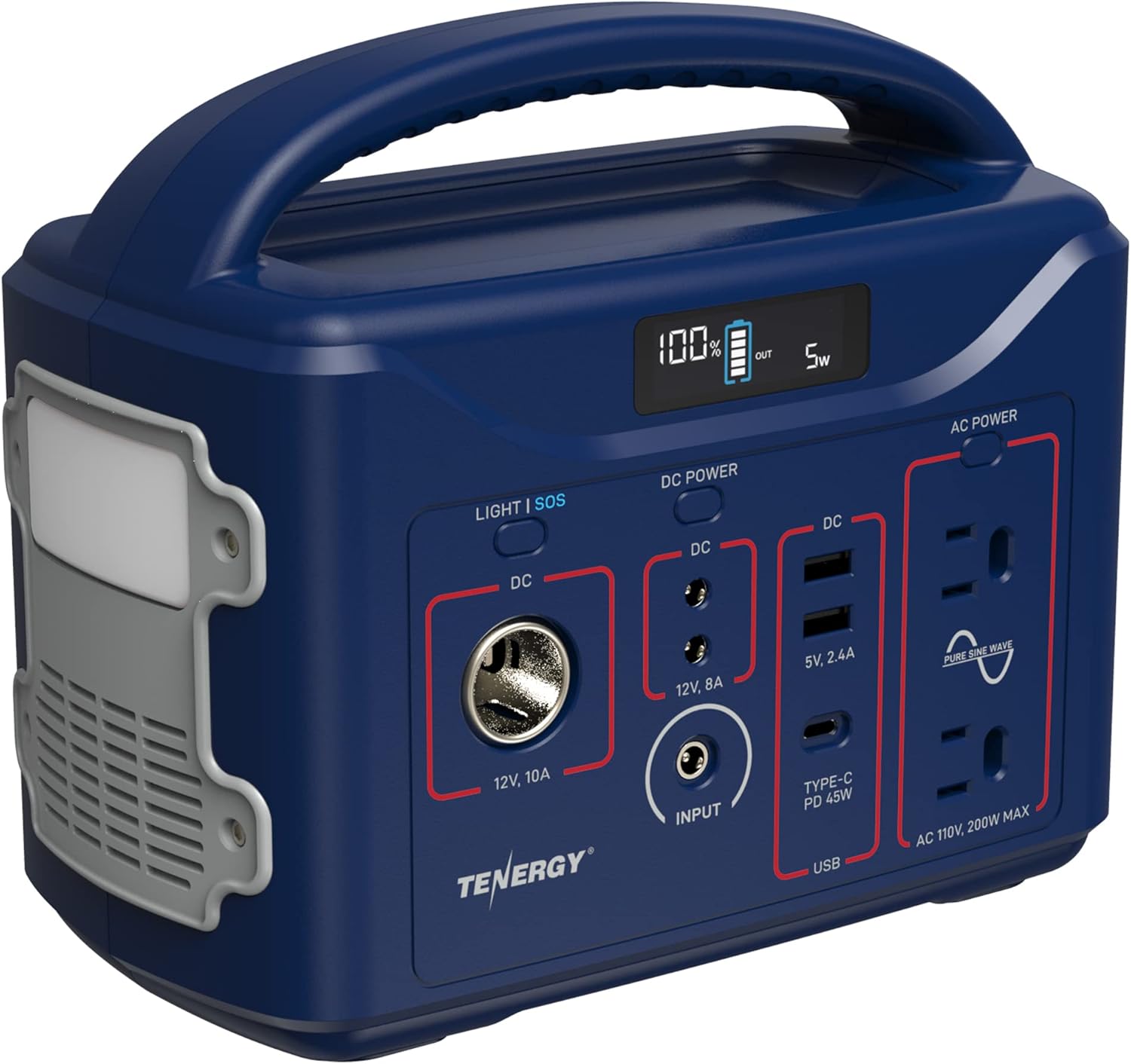 Tenergy T320 Portable Power Station, 300Wh Battery, 110V/200W (Surge 400W) Two Pure Sine Wave AC outputs, USB type C PD 45W, Mobile Power for Outdoors, RV, Hunting, Emergency Backup, Sandy Coral
