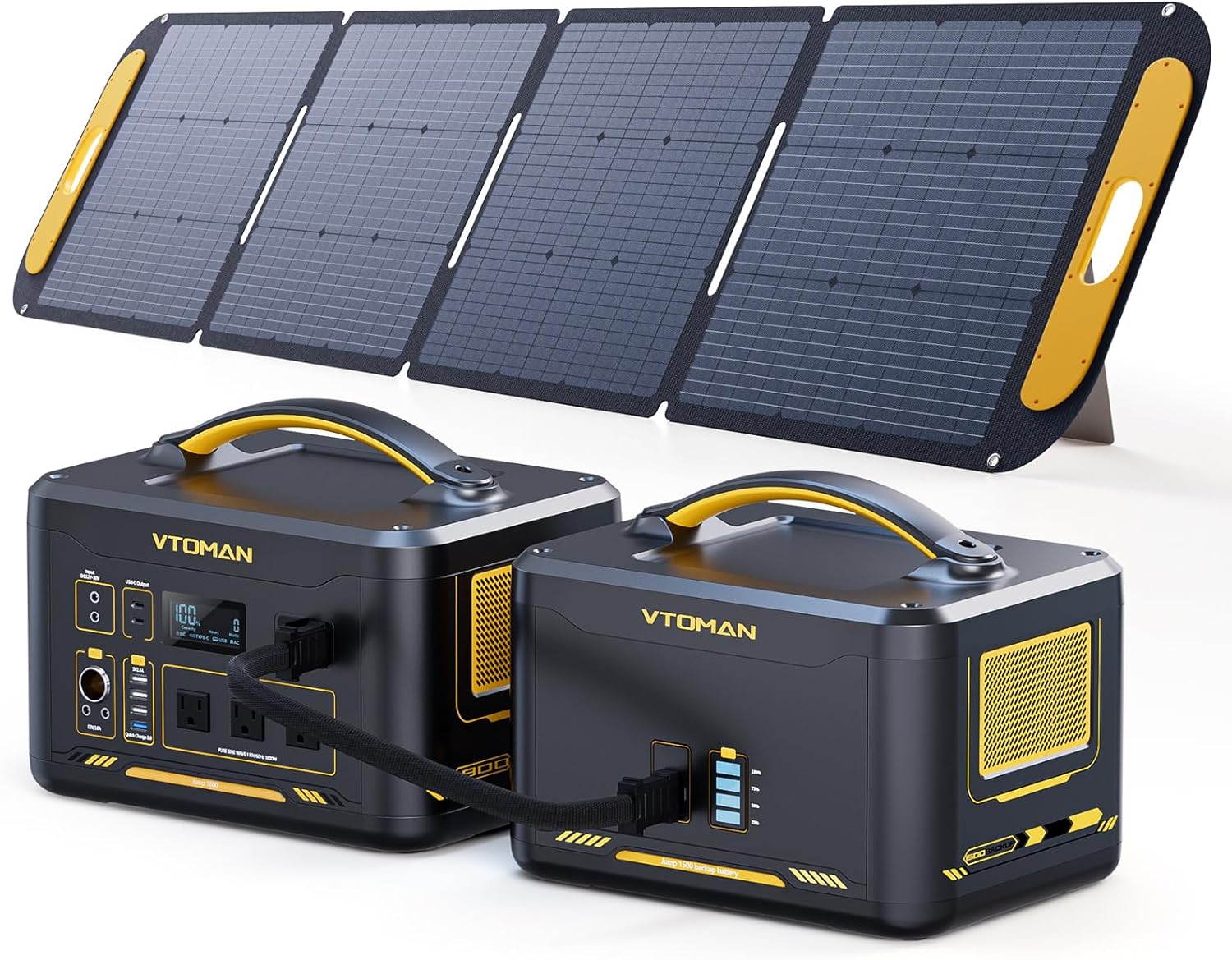 VTOMAN Jump 600X Portable Power Station 600W, 299Wh Solar Generator LiFePO4 Battery Power Station with Jump Start for Car, 1200W AC Outlet, PD 60W USB-C, 3x Regulated 12V/10A DC for Camping, RV Travel
