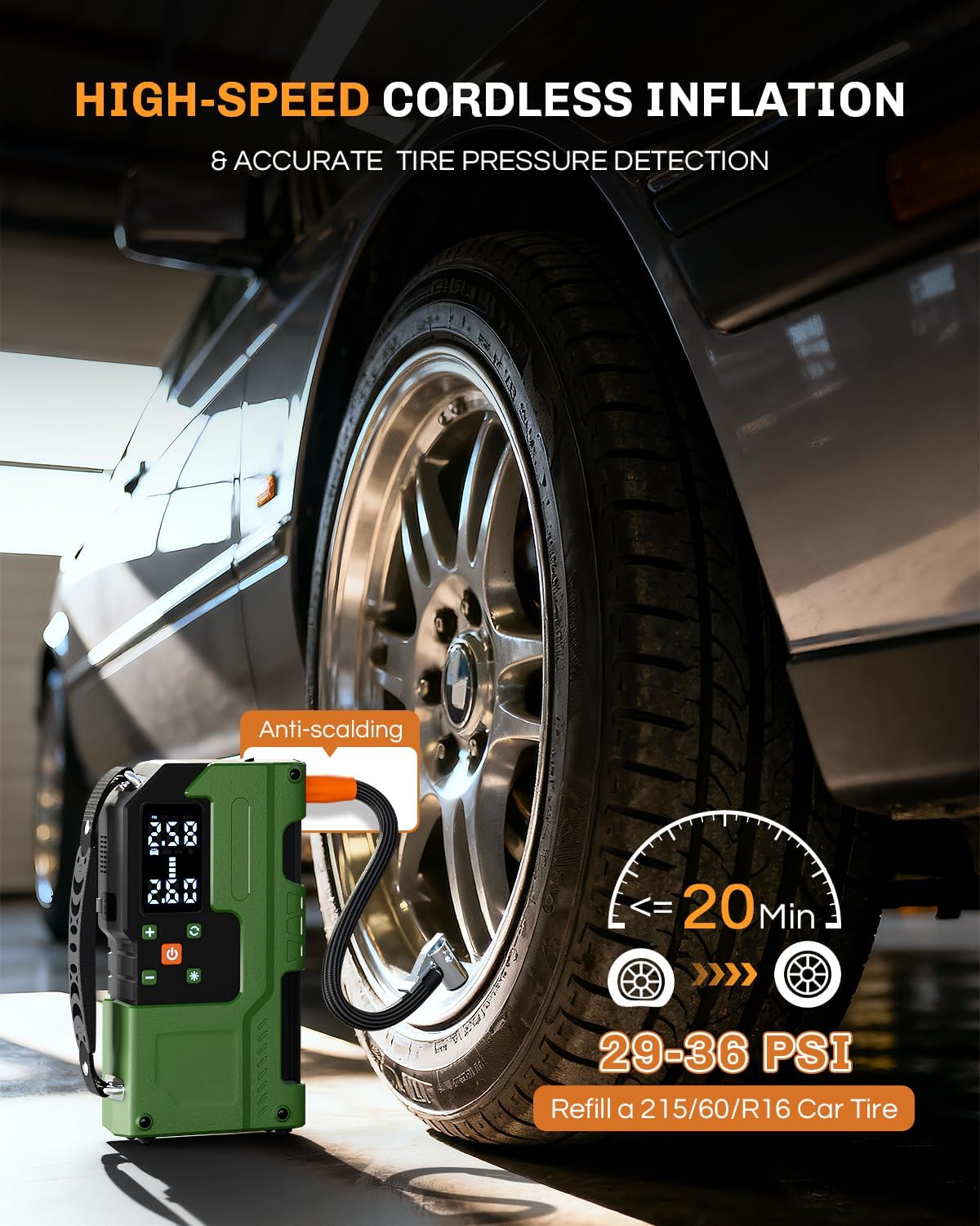 WELLLUCK Jump Starter with Air Compressor, 6000A Car Battery Jump Starter Portable (All Gas/10L Diesel) with 150PSI Auto-Shutoff Tire Inflator, 12V Charger Booster, LED Light WELLLUCK Jump Starter with Air Compressor, 6000A Car Battery Jump Starter Portable (All Gas/10L Diesel) with 150PSI Auto-Shutoff Tire Inflator, 12V Charger Booster, LED Light