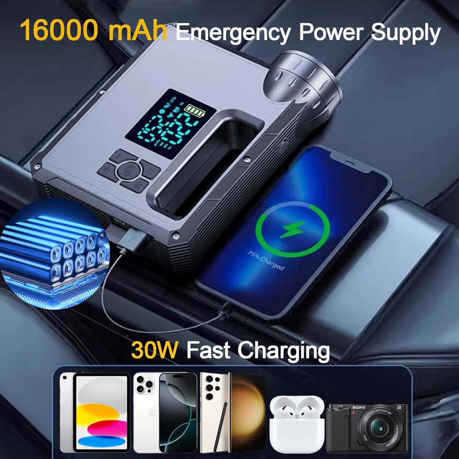 16000mAh 2000A Jump Starter with Air Compressor review