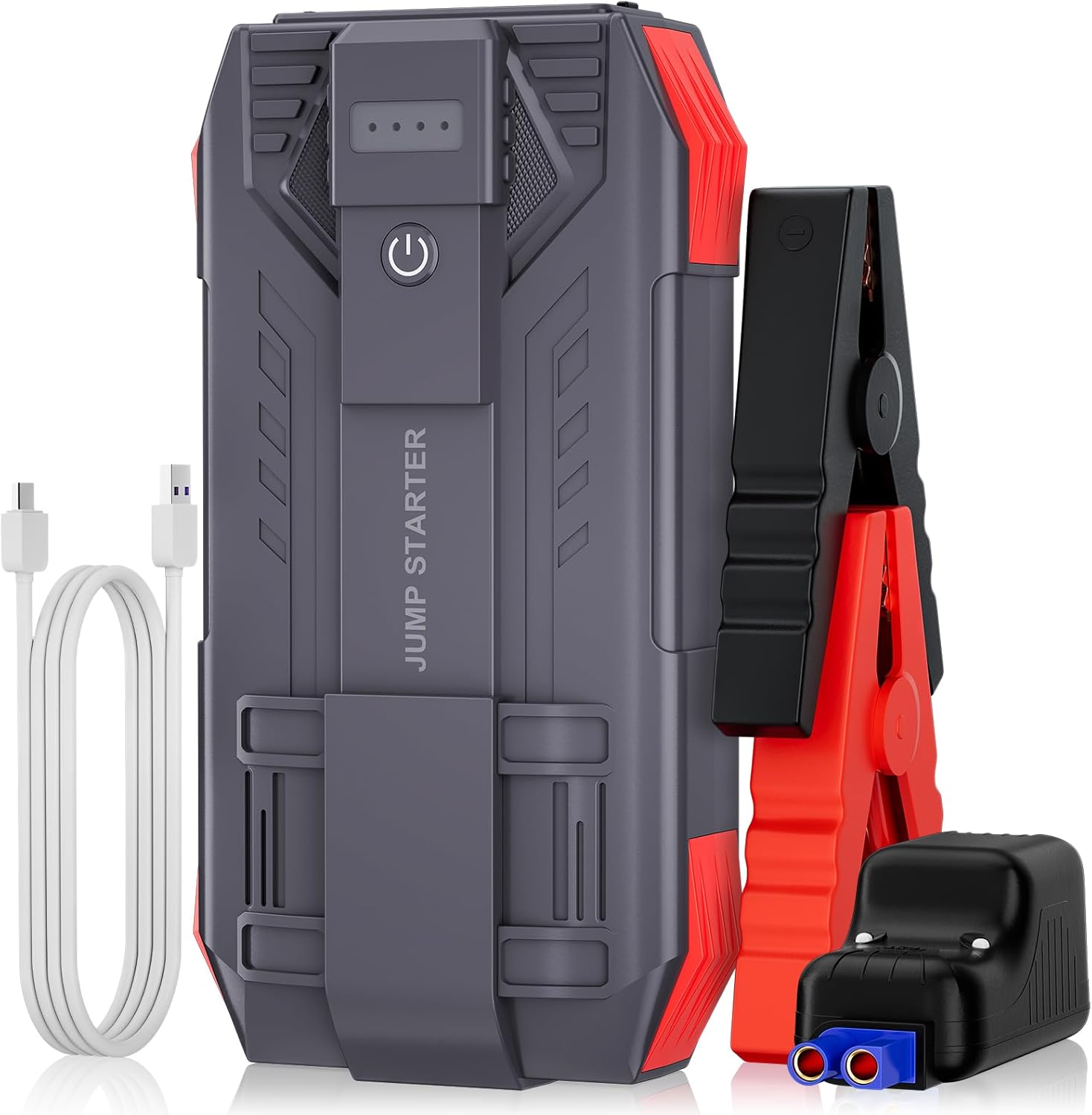 4000A Car Battery Jump Starter, Portable Car Jump Starter for Up to 10L Gas and 8L Diesel Engines, 12V Jump Box with 3 Modes Flashlight and Jumper Cable
