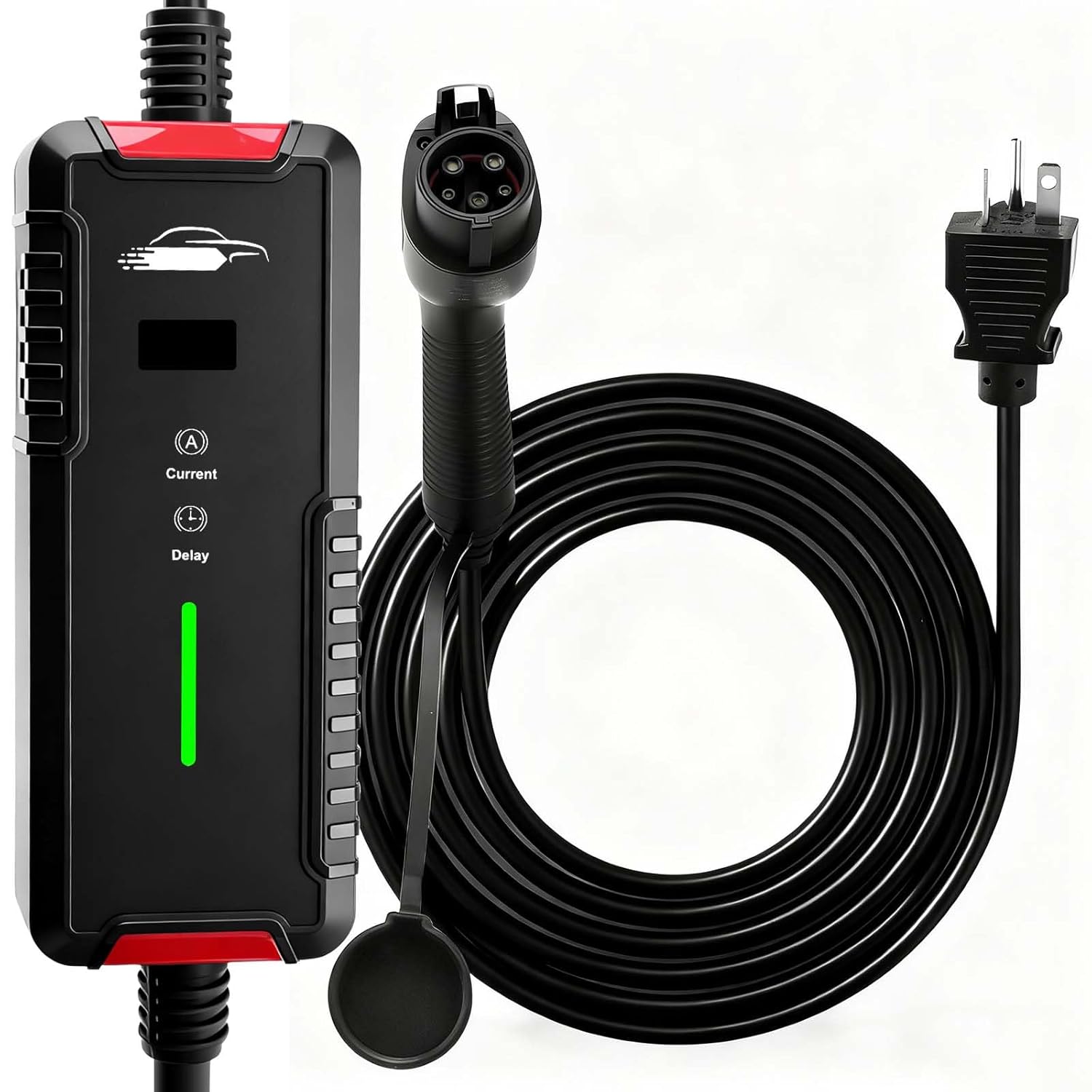 Adjustable EV Charger Level 1 and Level 2, 16 Amp 120-240V Portable Electric Car Charger, Electric Vehicle Charging Stations with NEMA 6-20 Plug  NEMA 5-15 Adapter for J1772