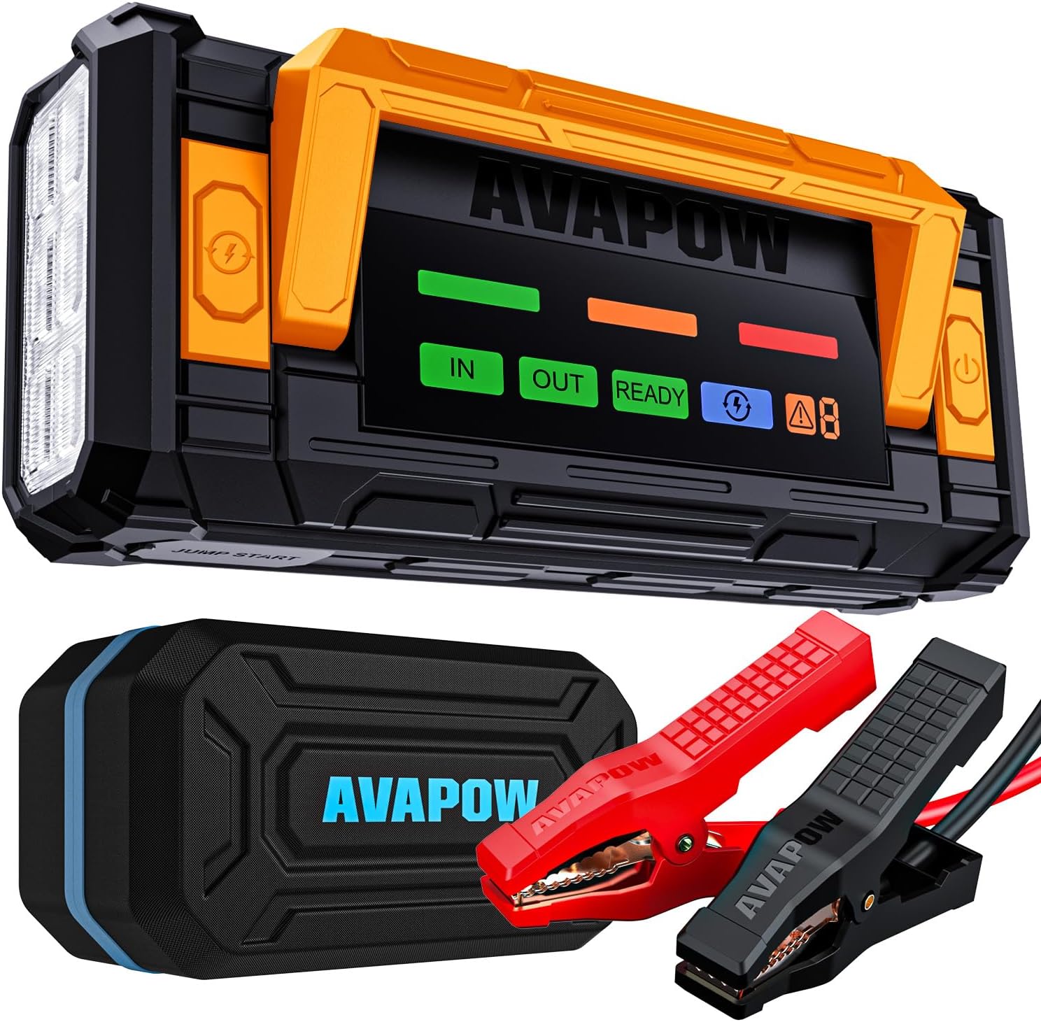 AVAPOW 8000A Battery Jumper Starter Portable with 4″ HD Display PD 30W Dual-Way Fast Charging, 12V Car Starter Jump Box  Battery Booster for All Gas  Up to All Diesel Engines