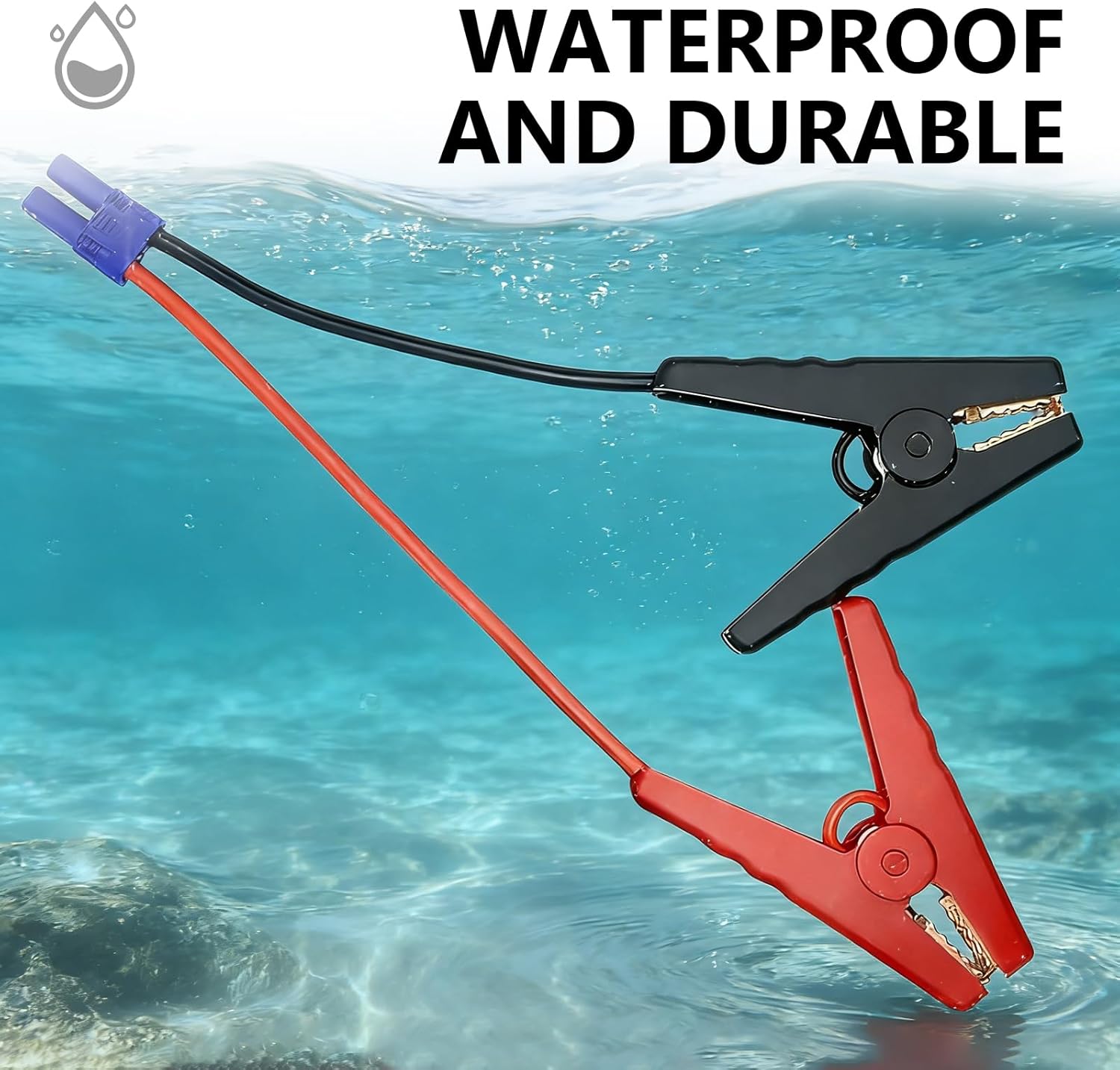 EC5 Car Jump Starter Replacement Cables, 12V Portable Emergency Booster Cables with Alligator Clip, Heavy Duty Smart Connector Jump Starter Clamps, Universal for Car SUV RV Truck